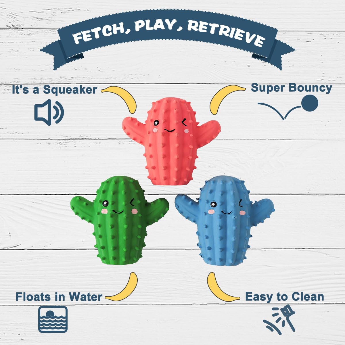 **Squeaky Dog Toys for Small Dogs & Puppies - Soft Latex Chew-Resistant Squeaky Ball, Cute Bouncing Cactus Pet Toy for Playtime & Training (Ideal for Indoor/Outdoor Fun & Teething Puppies)**