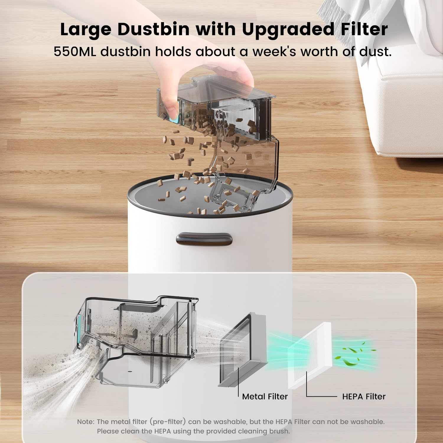 Lefant M310 Robot Vacuum Cleaner 4-Pack HEPA Filter Replacement Accessories - Compatible with Lefant M310 Model - Perfect for Pet Hair, Allergies & Home Cleaning
