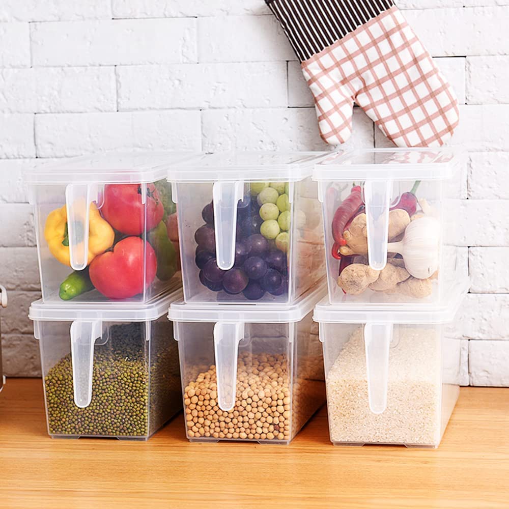 Space Saving Fridge Storage Box with Lid and 3 Bins - 5L Transparent Plastic Refrigerator Organizer for Fruits, Vegetables & Leftovers - Kitchen Storage Container Set (Pack of 1) - Perfect for Small Apartments & Organized Kitchens