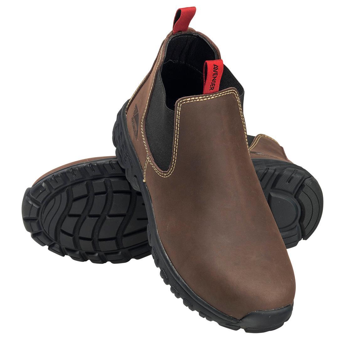 Flight Composite Toe SD10 Romeo Work Shoes for Men - Lightweight Safety Boots with Slip Resistance, Brown - Perfect for Construction, Warehouse & Industrial Work