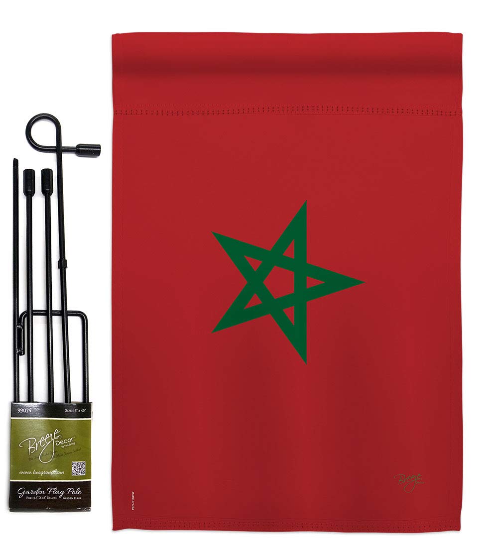 Moroccan Garden Flag Set with Stand - Double-Sided Yard Decor for Home & Gifts