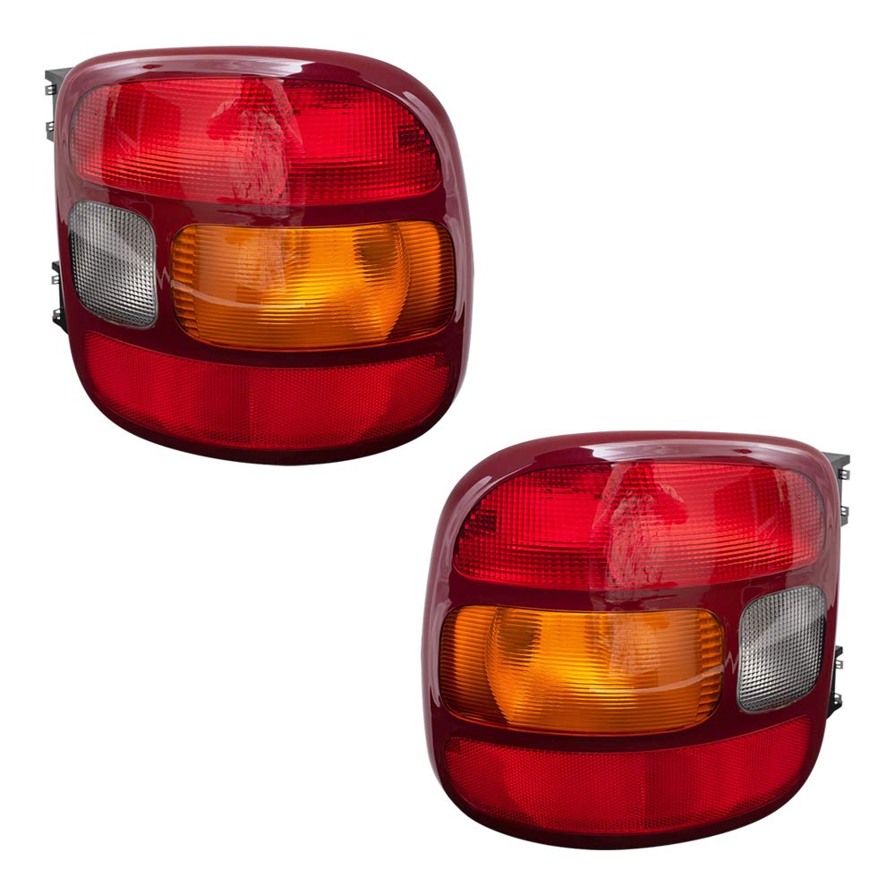 Brock Replacement Tail Lights Set for 1999-2003 Chevy Silverado & GMC Sierra 1500 Stepside Pickup Truck - Driver & Passenger Side (Part# 19169012, 19169013) - Perfect for Night Driving & Vehicle Restoration Projects