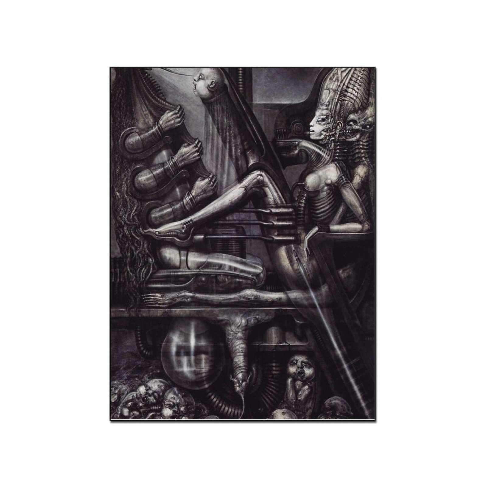 Abstract Print Painting HR Giger Poster Canvas Wall Art - 8x10inch (20x26cm) - Modern Home Decor for Living Room, Bedroom & Office - Perfect for Sci-Fi Fans & Art Collectors