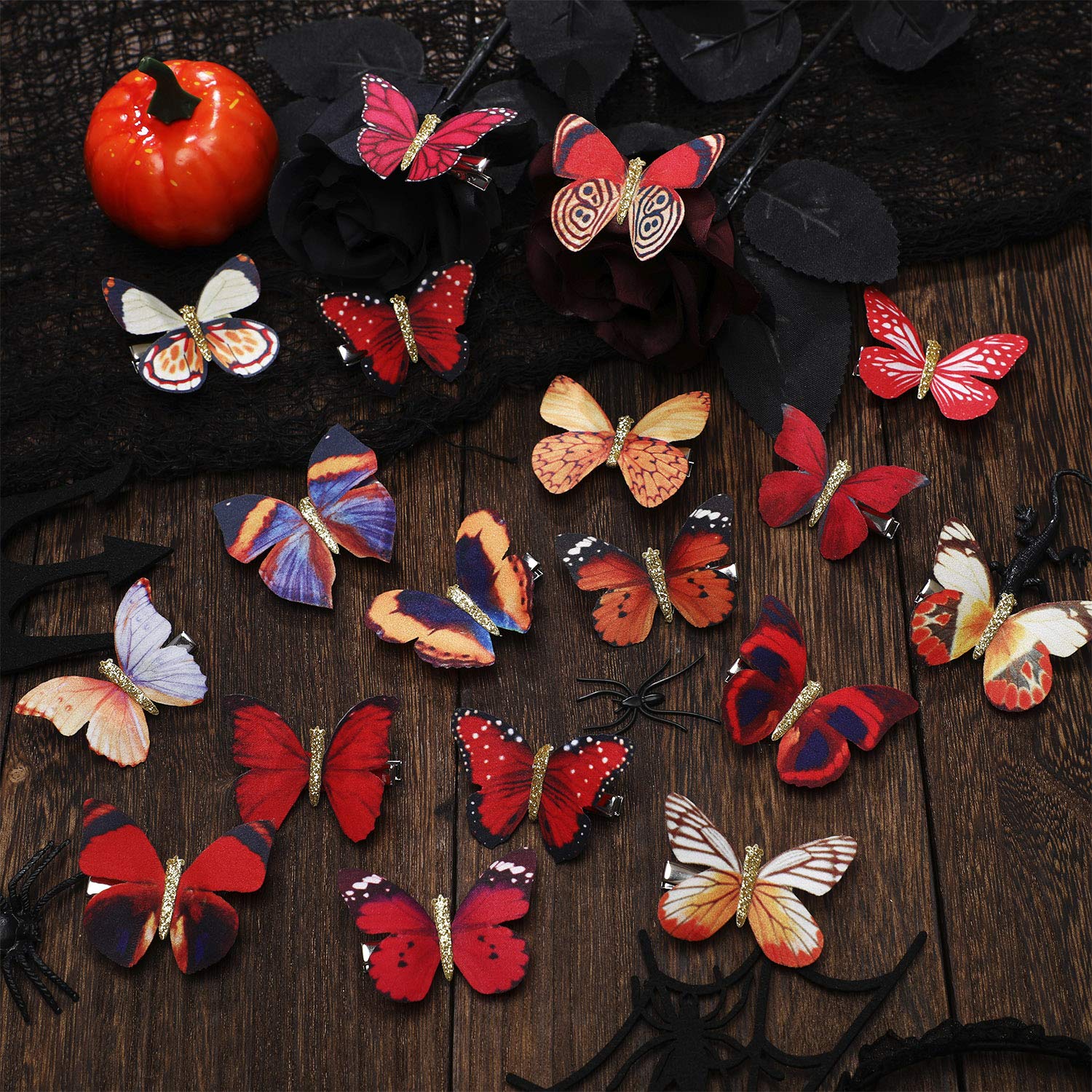 18PCS Glitter Butterfly Hair Clips for Women Girls Teens - Shiny Hair Accessories for Parties, Weddings, School & Daily Use