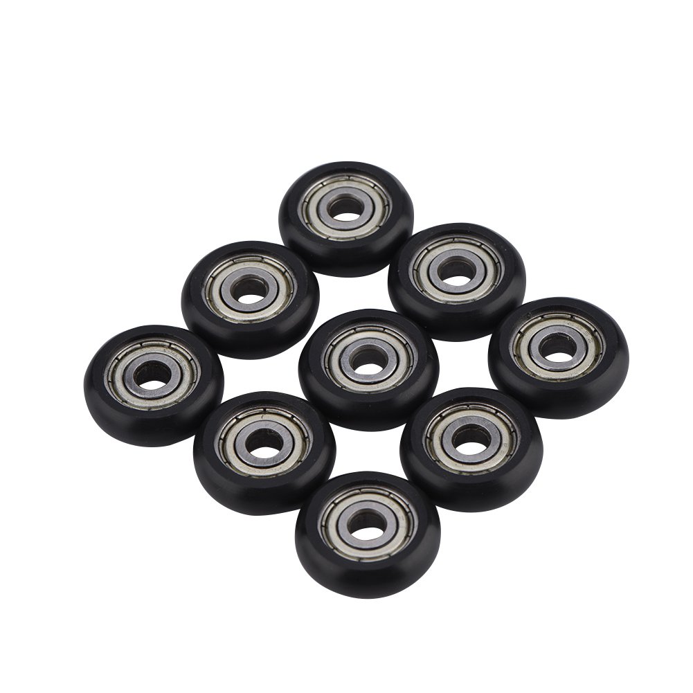 9pcs Low Friction Aluminum 3D Printer Pulley Wheels with Bearings - Black Replacement Parts for Smooth 3D Printing | Perfect for Ender 3, CR-10, and DIY 3D Printer Maintenance
