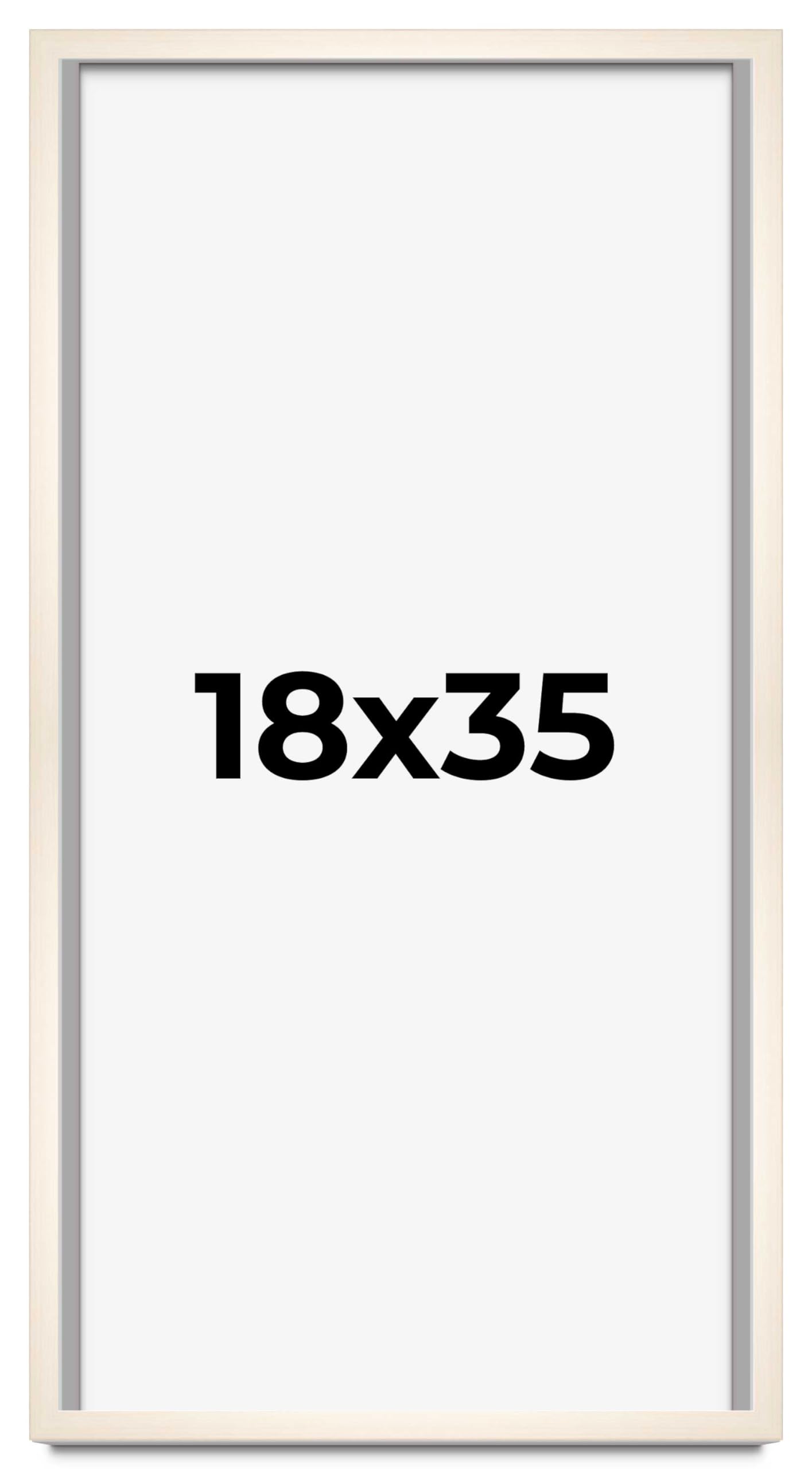 CountryArtHouse 18x35 Inch Whitewashed Solid Wood Picture Frame - 0.8125