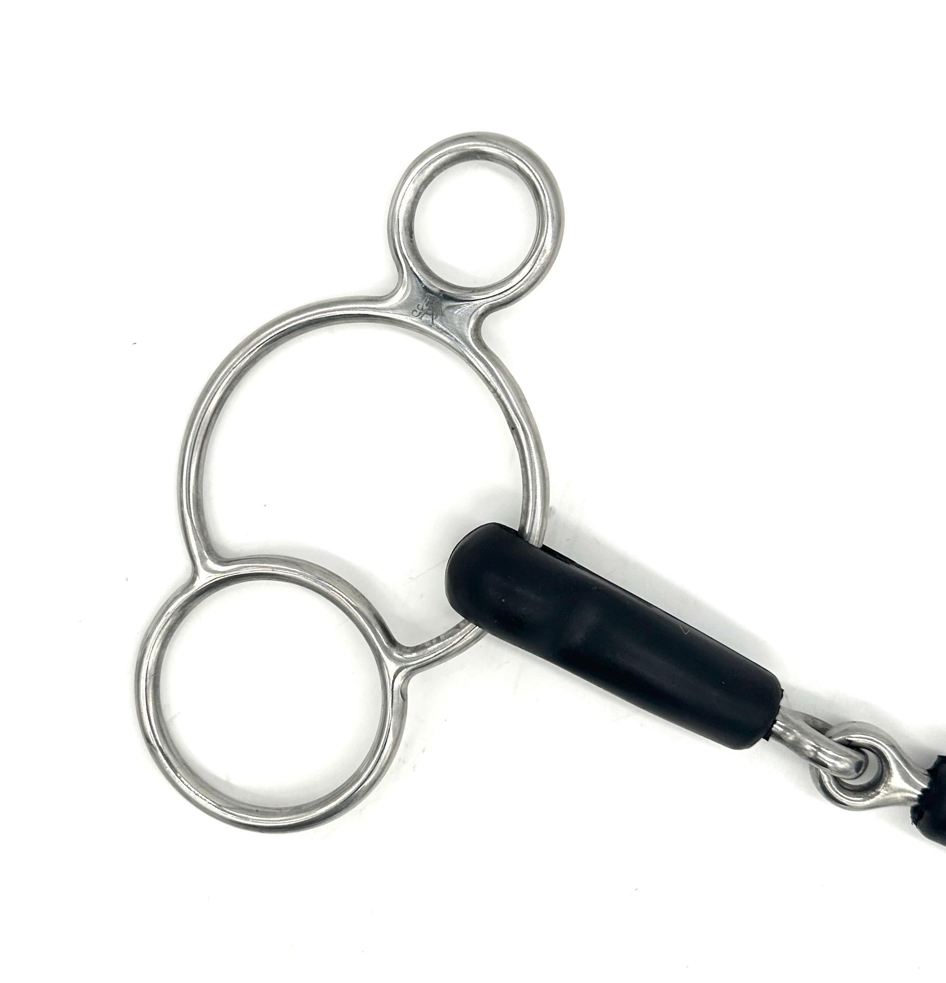 Jake Adams Rubber Single Jointed 2 Ring Bit for Horses - Comfortable & Gentle Training Bit for Dressage, Jumping & Trail Riding