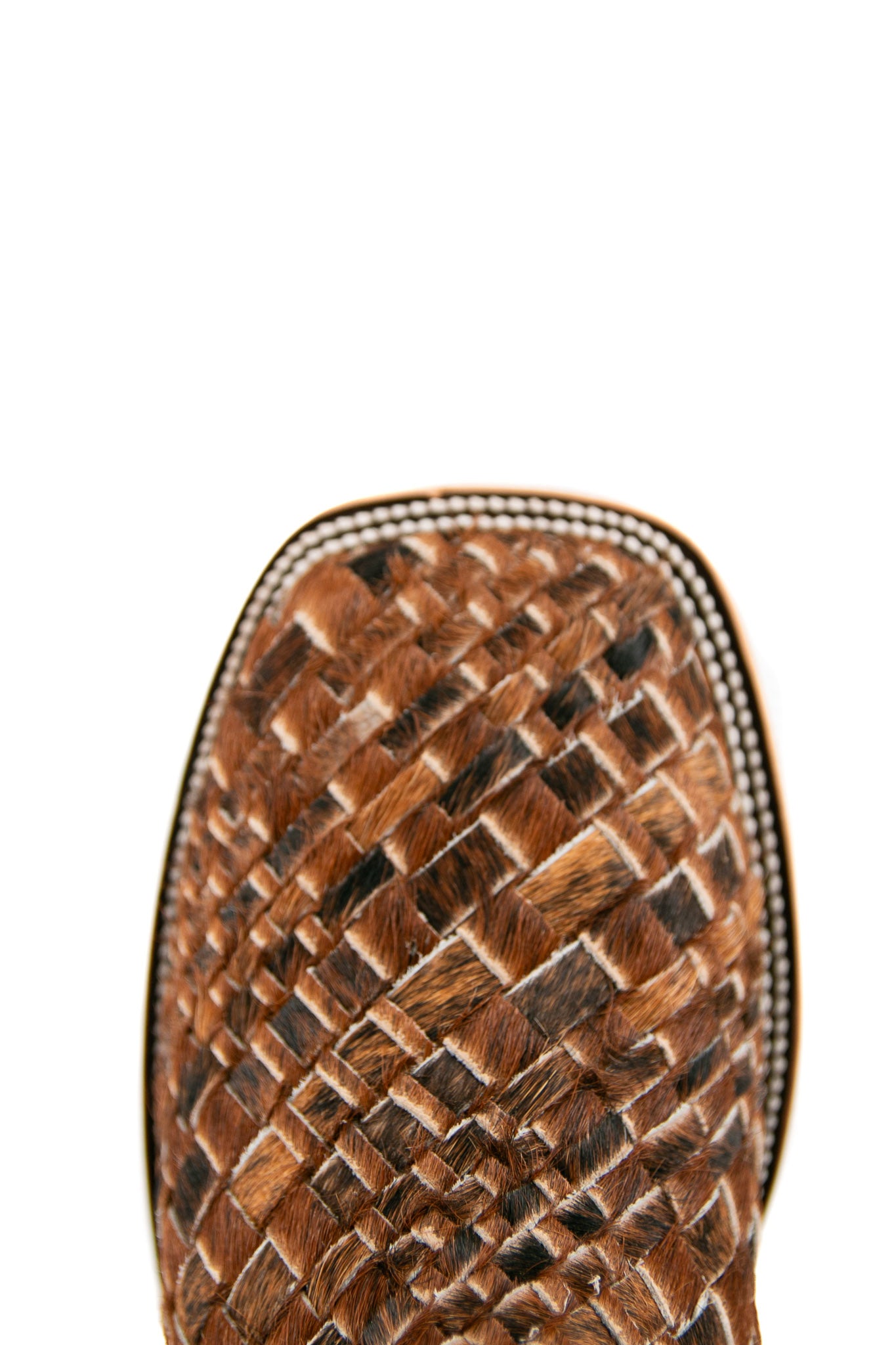 Rock'em Woven Cowhide Square Toe Cowboy Boots for Men - Western Style Leather Boots with Comfortable Fit - Perfect for Rodeo, Country Music Festivals & Casual Wear