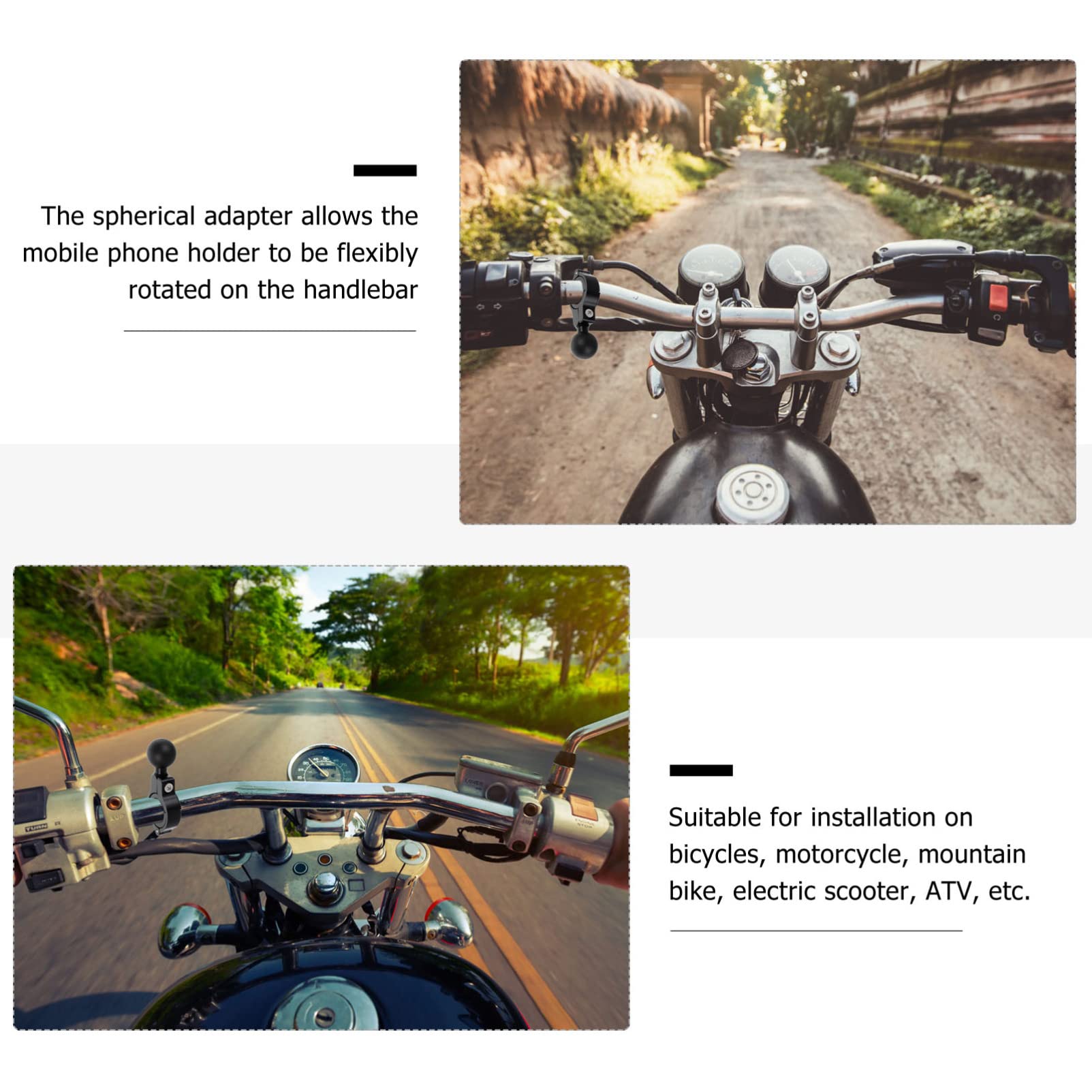 Motorcycle Handlebar Phone Mount Adapter - Secure for Riding