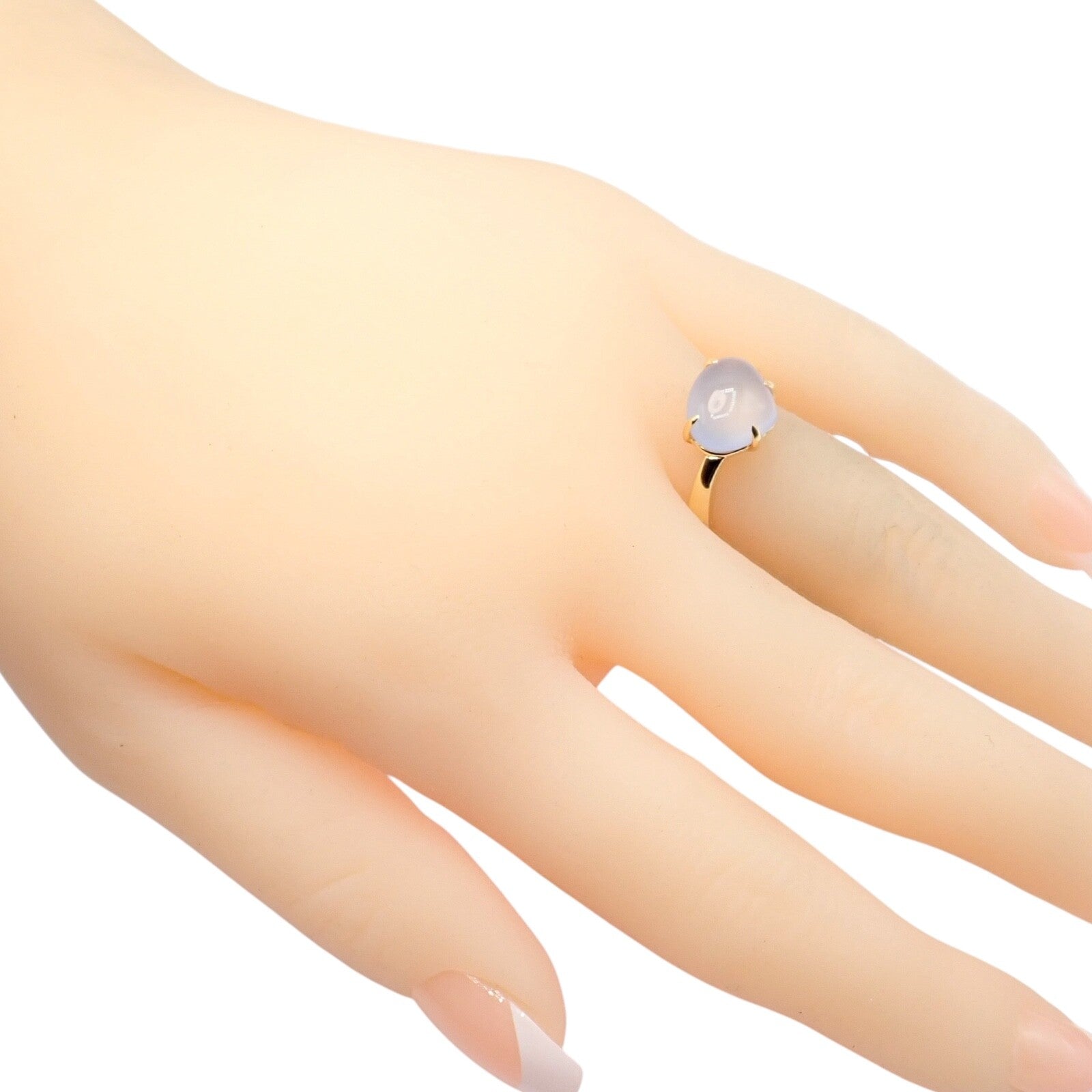 Authentic Bulgari 18k Yellow Gold Mediterranean Eden Chalcedony Ring - Size 5.75 - Luxury Jewelry for Women, Perfect for Weddings, Anniversaries & Special Occasions