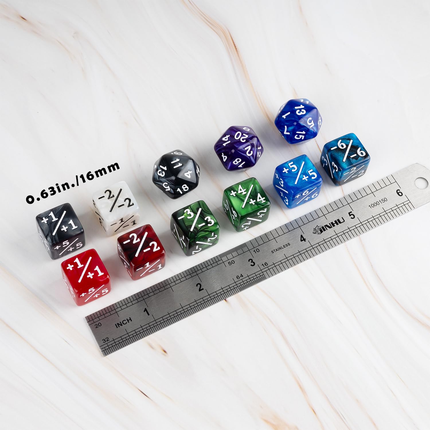 51-Piece MTG Counter Dice Set with +1/+1 Tokens & Life Counters - 6-Sided Dice for Magic: The Gathering, TCG, Card Games | Perfect for Game Nights, Tournaments & Strategy Sessions