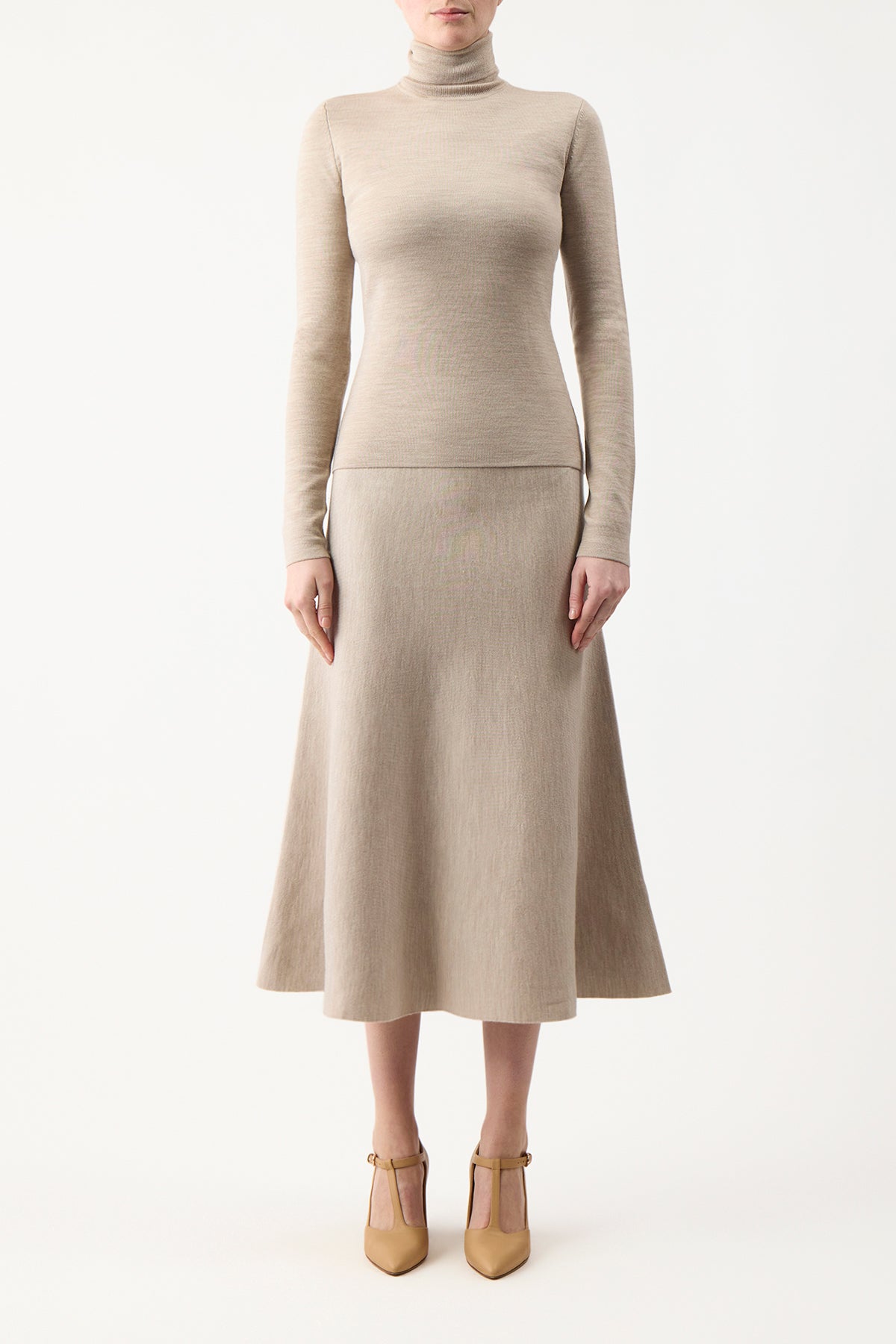 May Knit Turtleneck Sweater - Soft Oatmeal Merino Wool Cashmere Blend for Women | Perfect for Fall & Winter Layering, Office Wear & Casual Outfits
