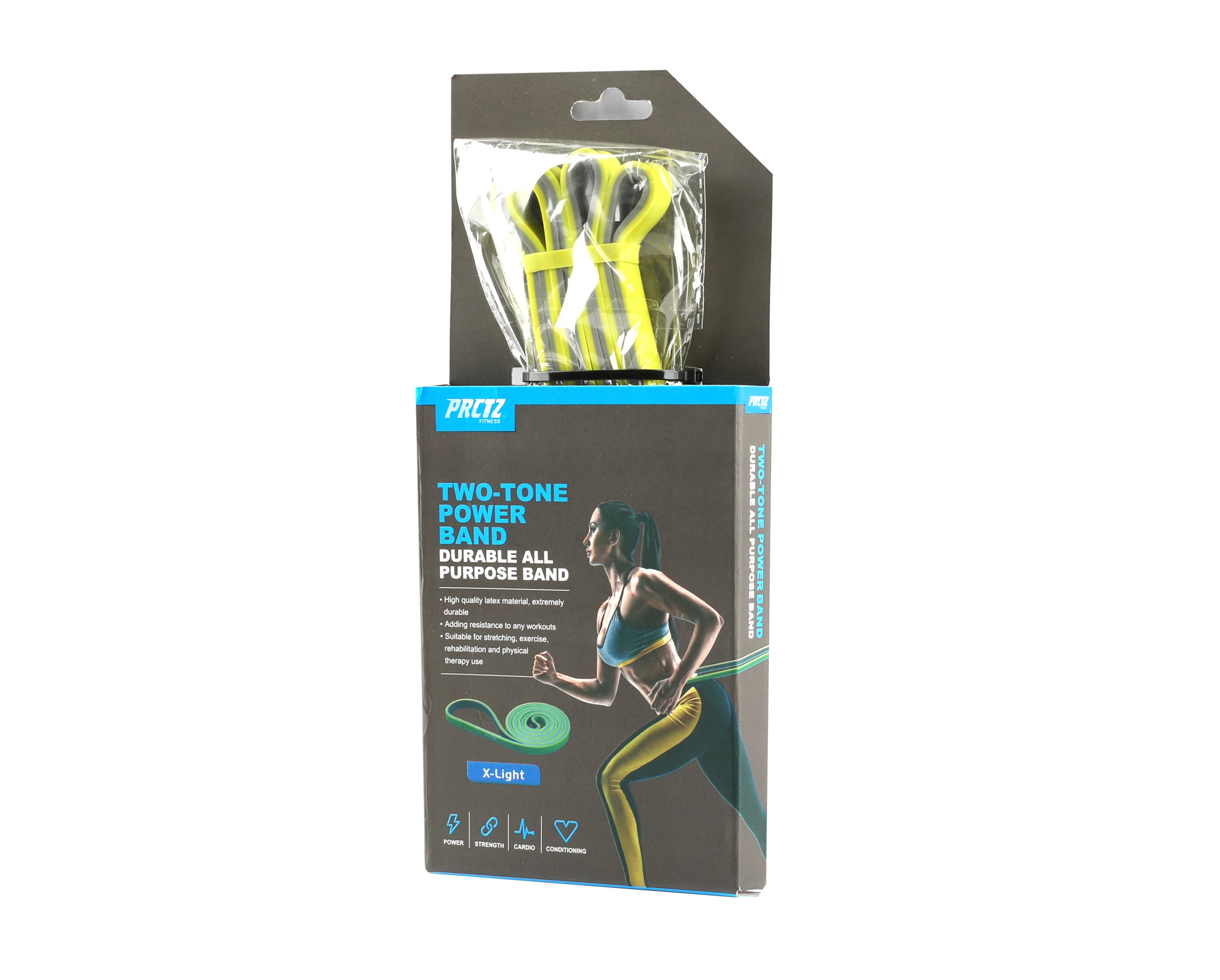 PRCTZ Resistance Bands for Workout - Extra Light Exercise Bands with Two Tone Colors - Perfect for Home Gym, Yoga, Pilates & Physical Therapy