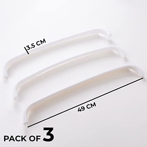 Kuber Industries Wall Mounted Towel Hanger - 3 Pack White Bathroom & Kitchen Organizer | Premium PP Material Self-Adhesive Multipurpose Hook for Towels, Napkins, Clothes | Perfect for Bathroom, Kitchen, Laundry Room Organization