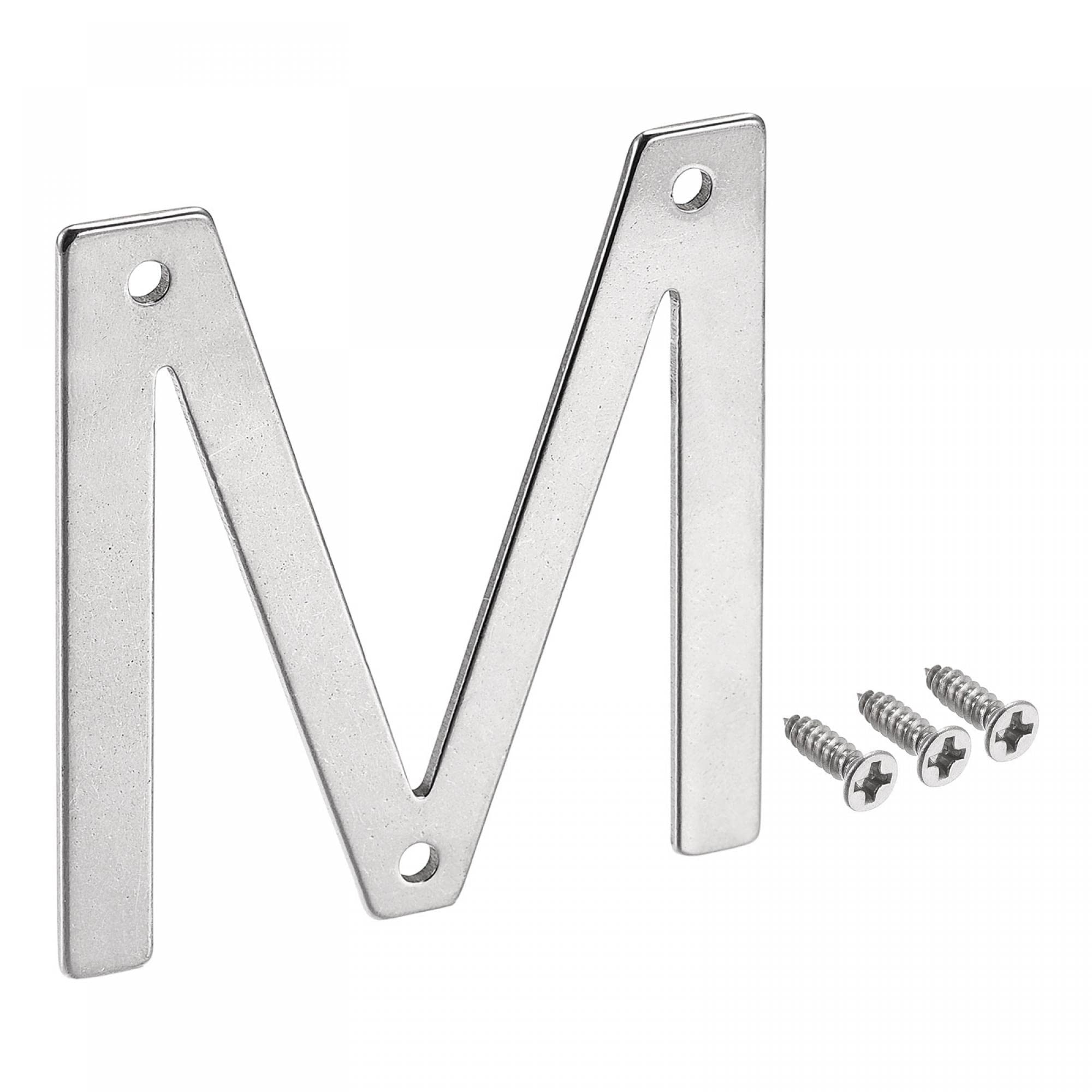 uxcell 2.76 Inch Stainless Steel Letter M - Polished Mailbox, Hotel & Door Address Sign for Home & Business (Perfect for Mailbox Decor, House Numbering & Commercial Signage)