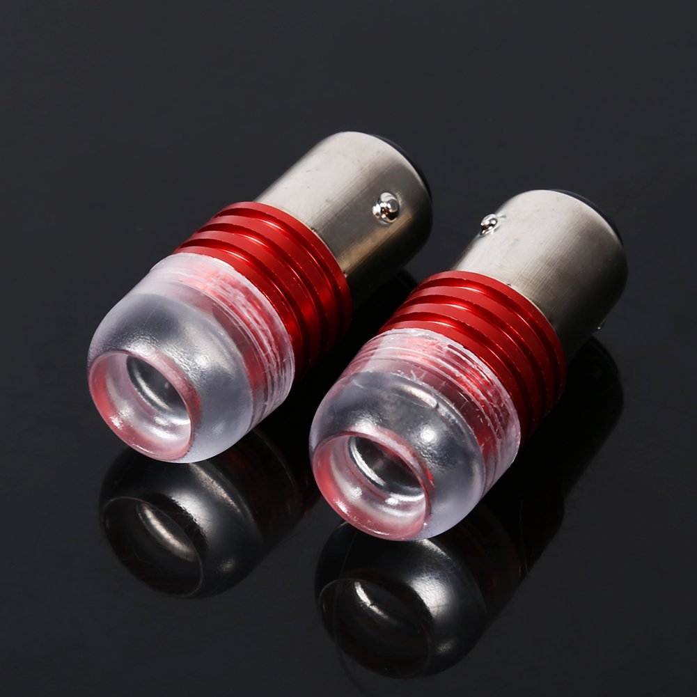 2Pcs Red 1157 2357 Strobe Flashing LED Projector Bulbs - Super Bright Car Tail Brake Lights for Vehicles, Trucks, Motorcycles | Durable & Energy Efficient | Perfect for Night Driving, Emergency Signaling & Custom Car Lighting