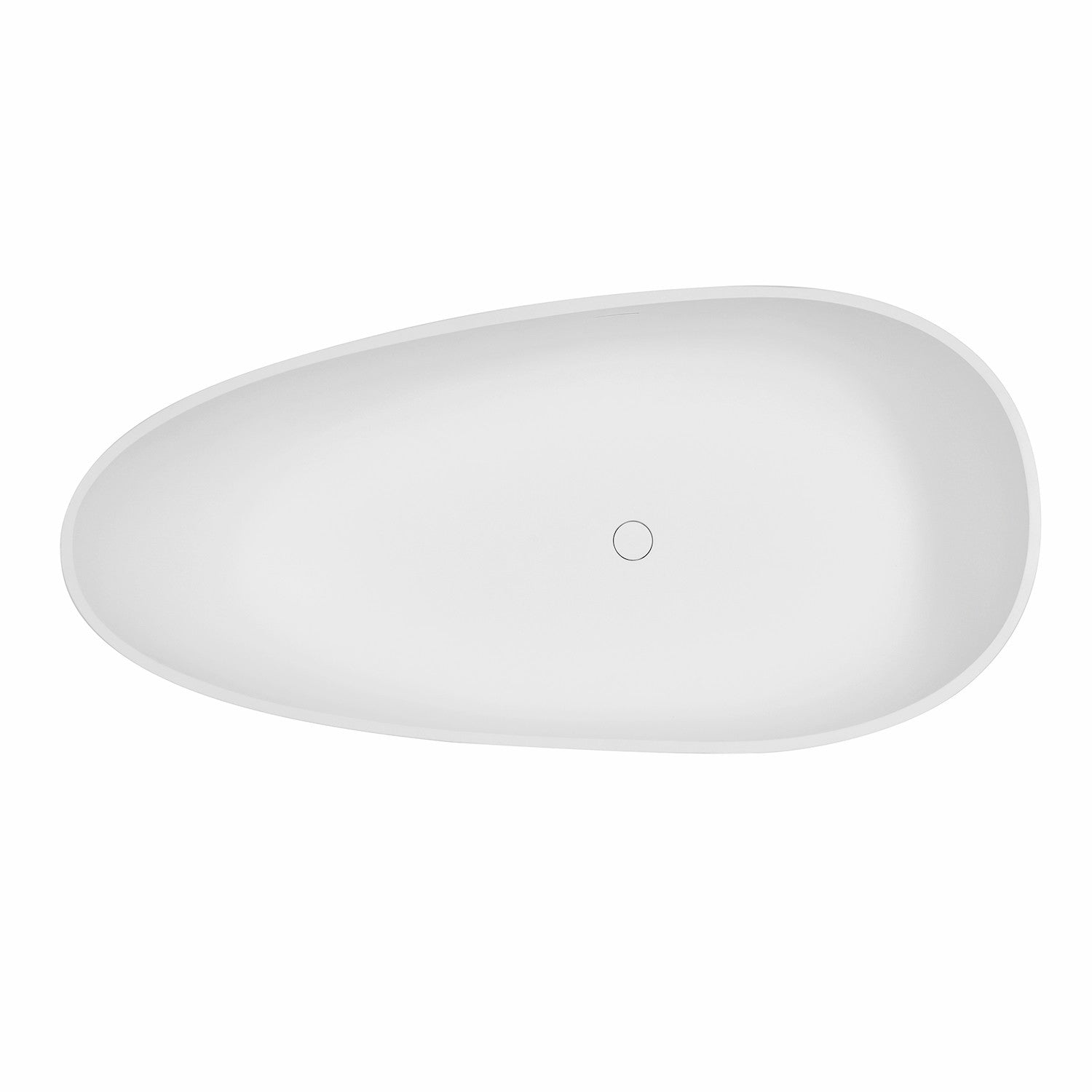 Arcticstone 67 Inch Freestanding Bathtub - Double Ended Egg Shaped Solid Surface Tub with Drain in Glossy White/Matte Gray | Modern Bathroom Luxury for Spa-Like Relaxation