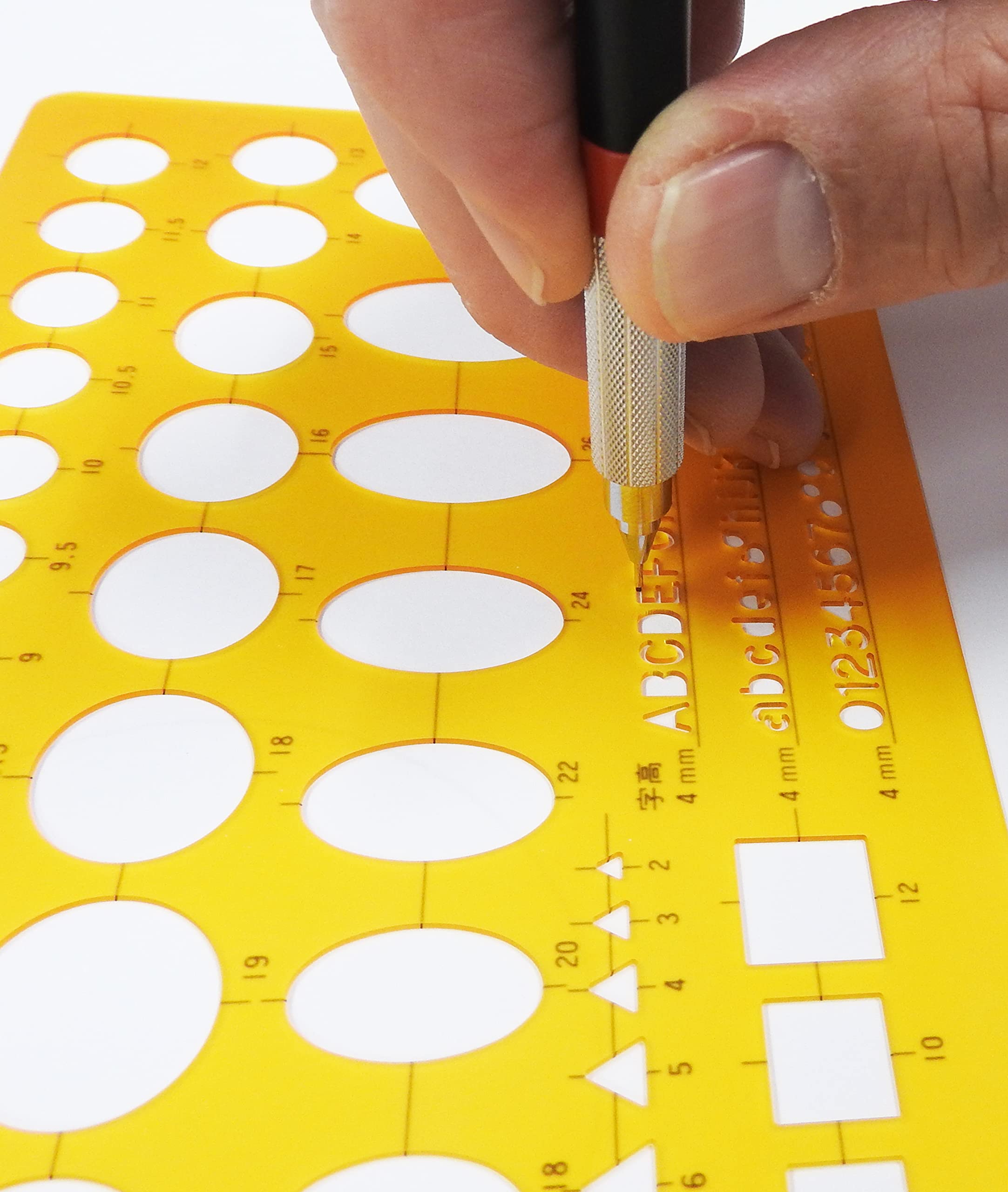 Uchida No.201M Oval Template Ruler with Ink Edge - Japan Import - Perfect for Calligraphy, Scrapbooking & Crafting Projects