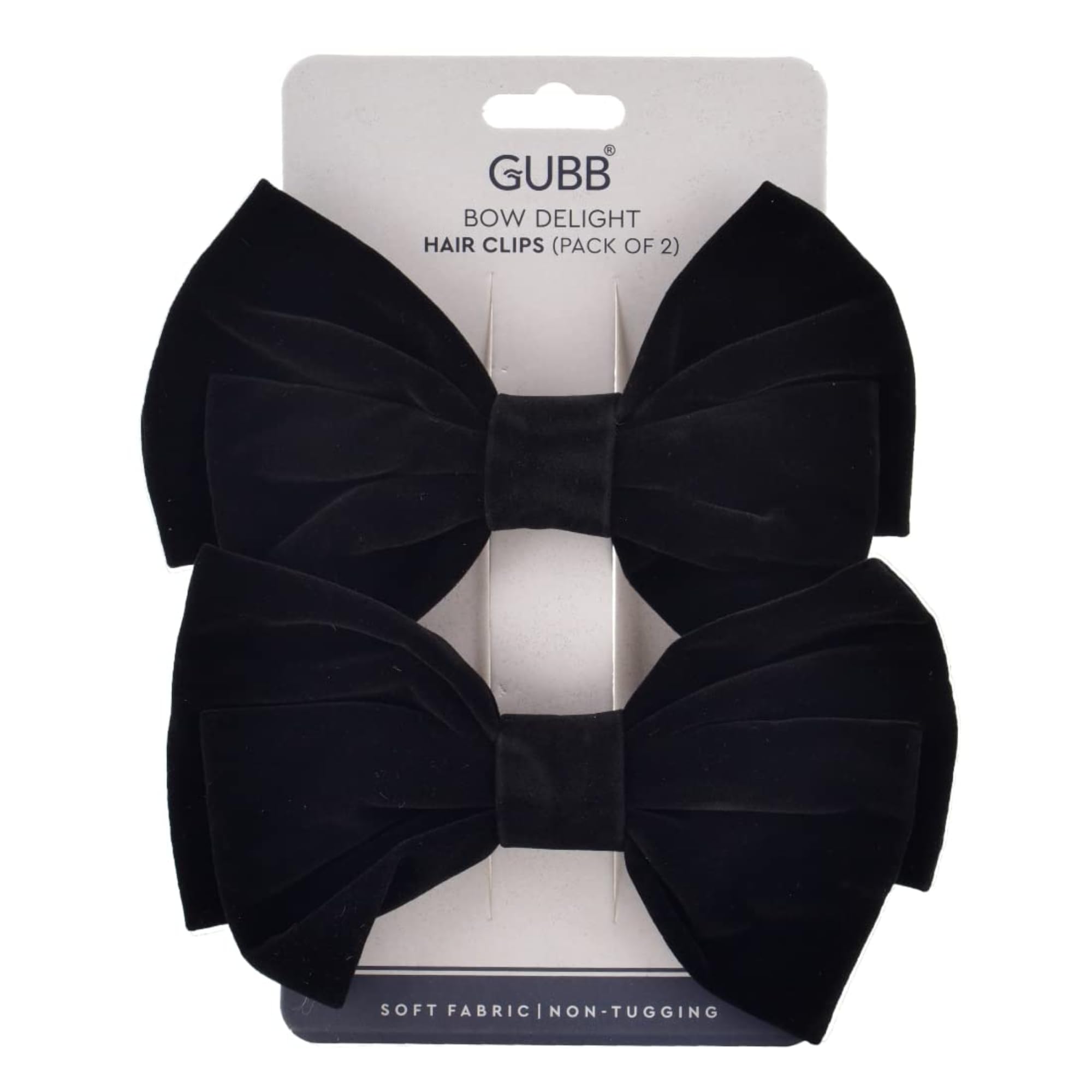 GUBB Bow Delight Hair Clips Set for Girls & Women - 2 Piece Bow Ribbon Hairpins | Cute Hair Accessories for Kids, Teens & Adults | Perfect for School, Parties & Everyday Styling