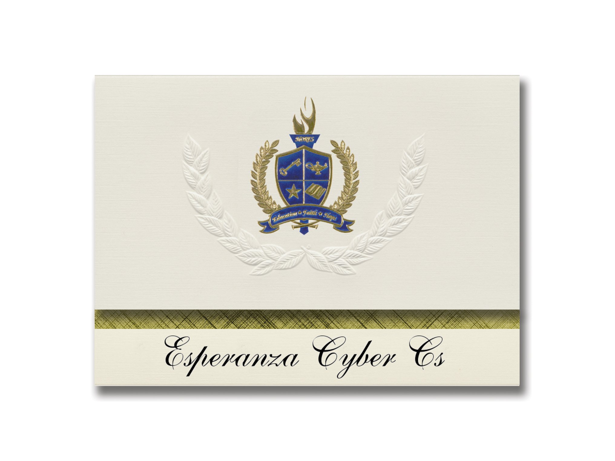 Premium Graduation Announcements - Elite Presidential Style with Gold & Blue Metallic Foil Seal (Pack of 25) | Perfect for Philadelphia PA Graduates & Formal Academic Celebrations
