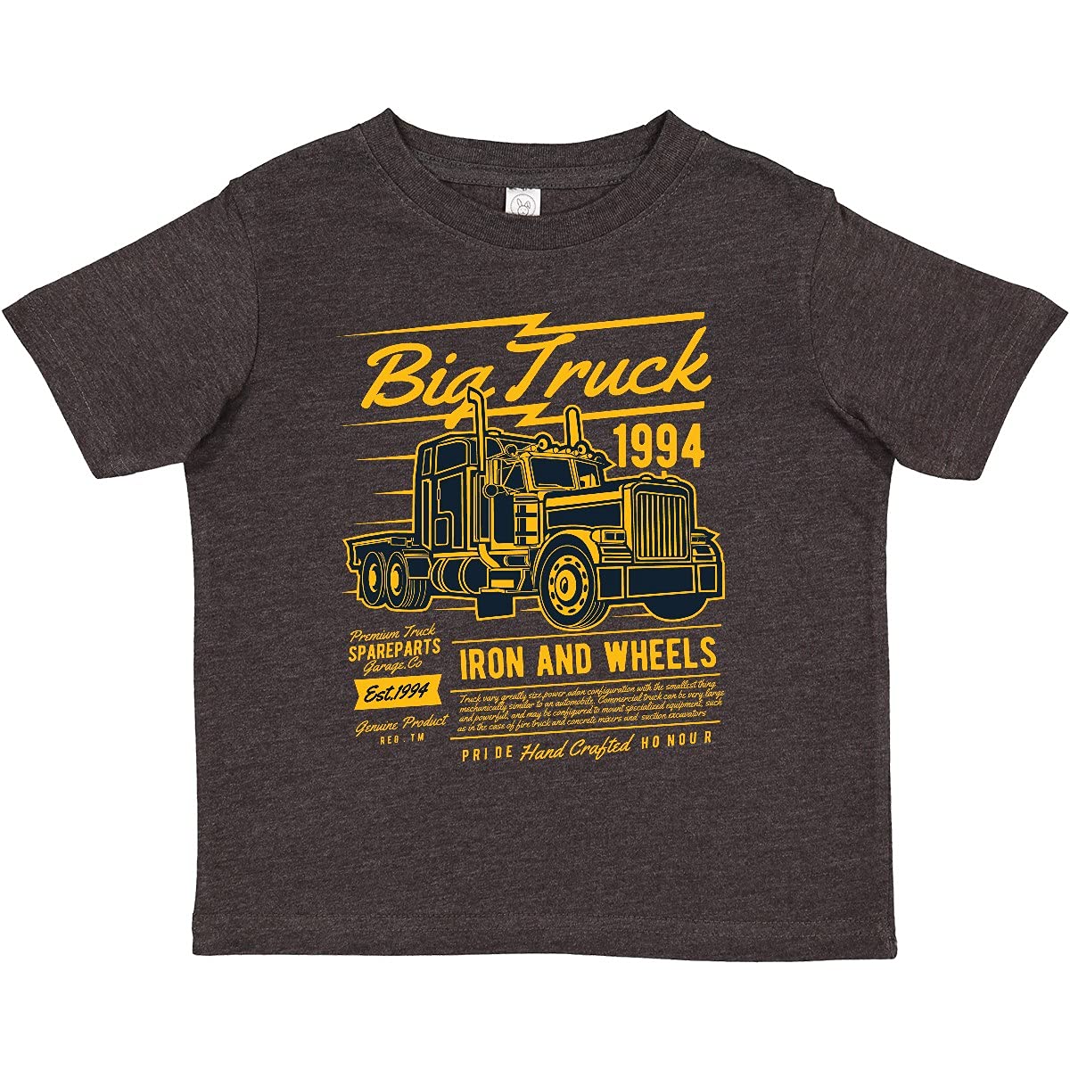 Inktastic Big Truck Iron and Wheels Toddler T-Shirt - Cute Graphic Tee for Boys & Girls - Perfect for Playdates, Birthday Parties & Everyday Wear