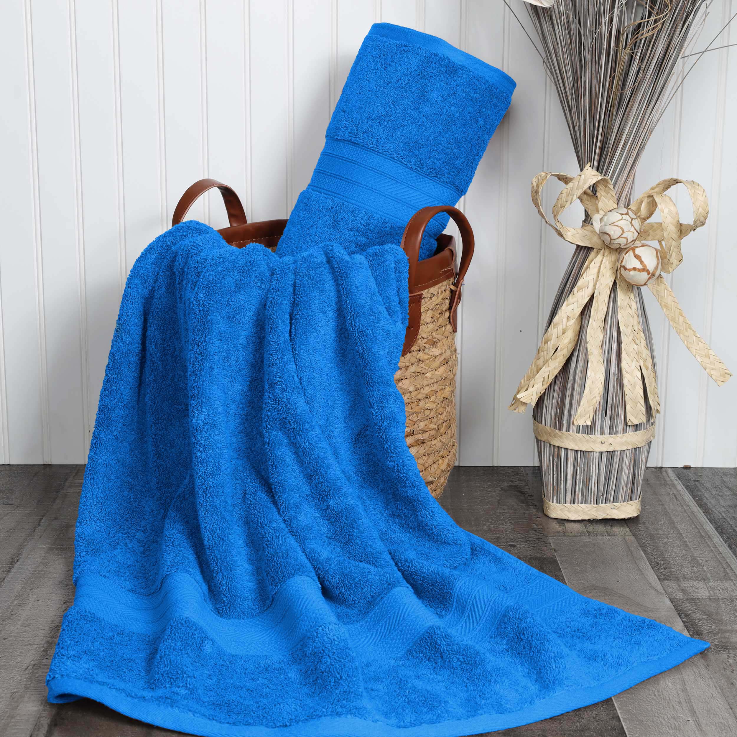 Premium Atlas Cotton Absorbent Heavyweight 2-Piece Bath Sheet Set - Ultra Soft & Quick-Drying Luxury Towels for Spa, Bathroom & Beach Use