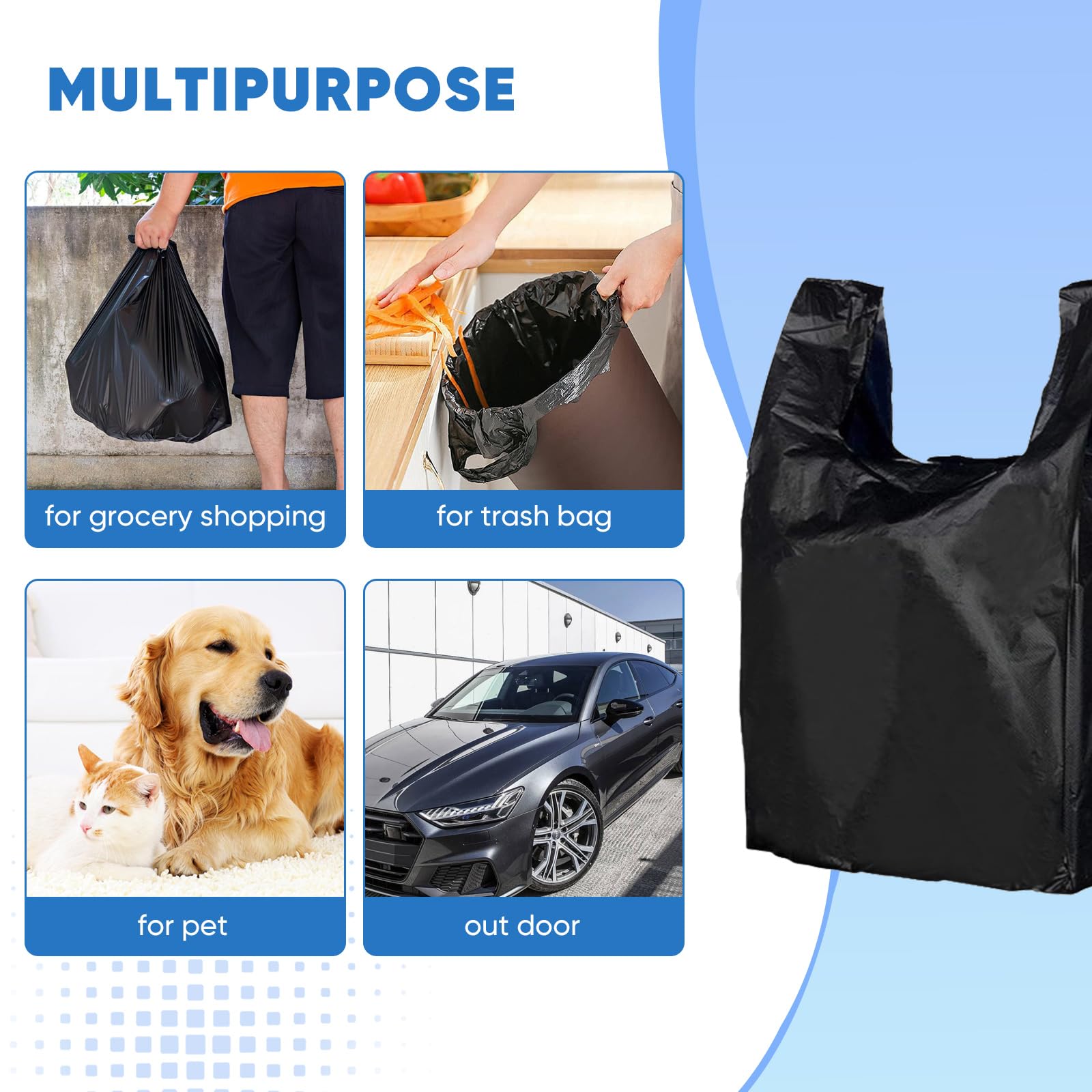 LimonLaviu 4 Gallon Small Trash Bags - 300 Count Unscented Mini Garbage Bags for Bathroom, Office, Bedroom & Car - Black Trash Can Liners for Small Waste Bins & Mini Trash Cans