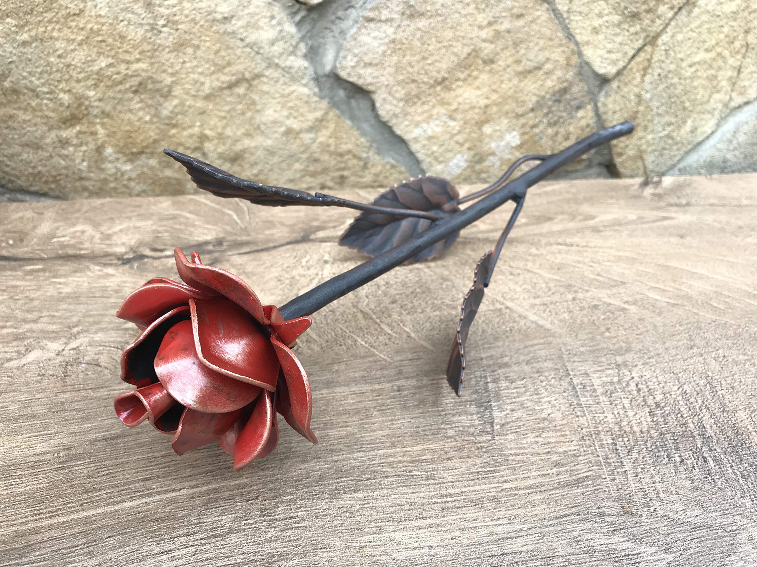 Handmade Iron Rose & Horseshoe Gift Set - Unique 6th Anniversary Gift for Her - Romantic Iron Themed Present for Wife - Perfect for Wedding Anniversaries, Valentine's Day & Home Decor