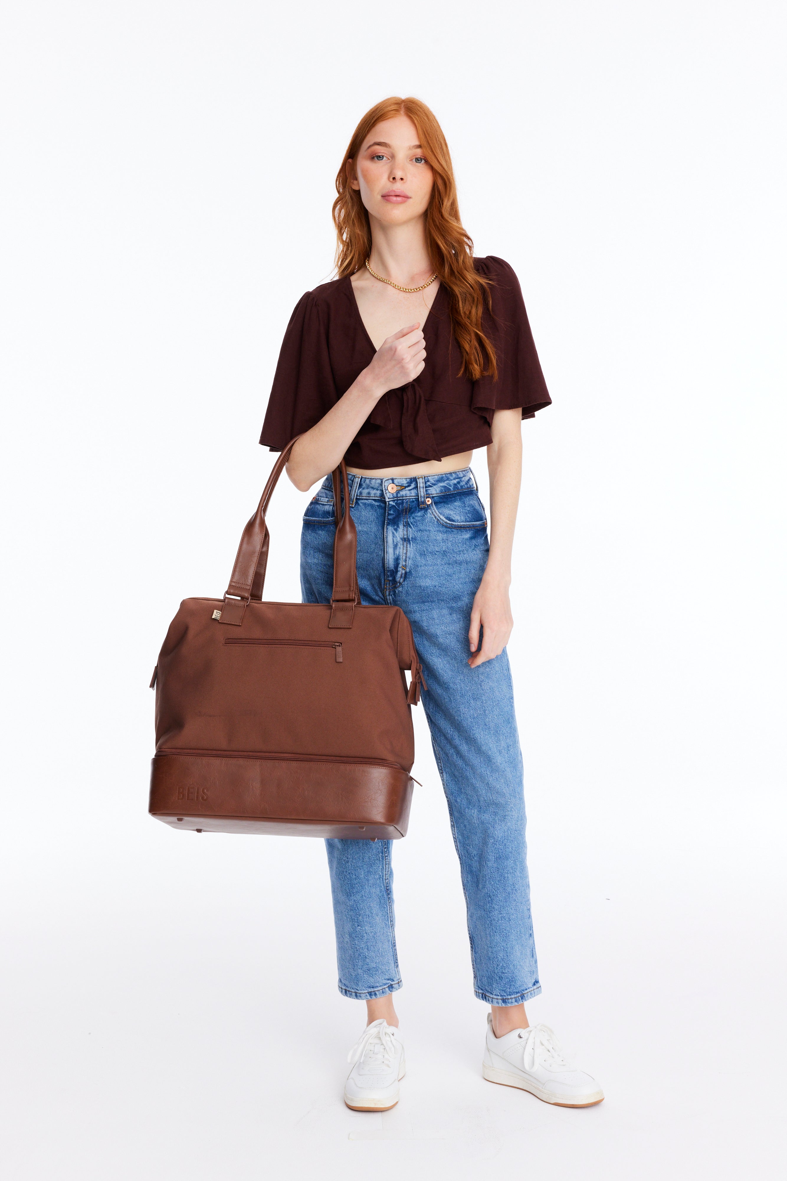 Premium Maple Wood Mini Weekender Bag - Stylish & Compact Carry-On for Weekend Getaways, Travel, and Daily Commute
