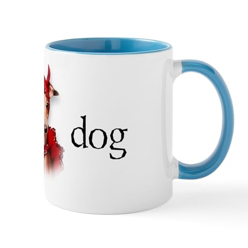 White/Blue Inside - Italian Greyhound Devil Dog Mug