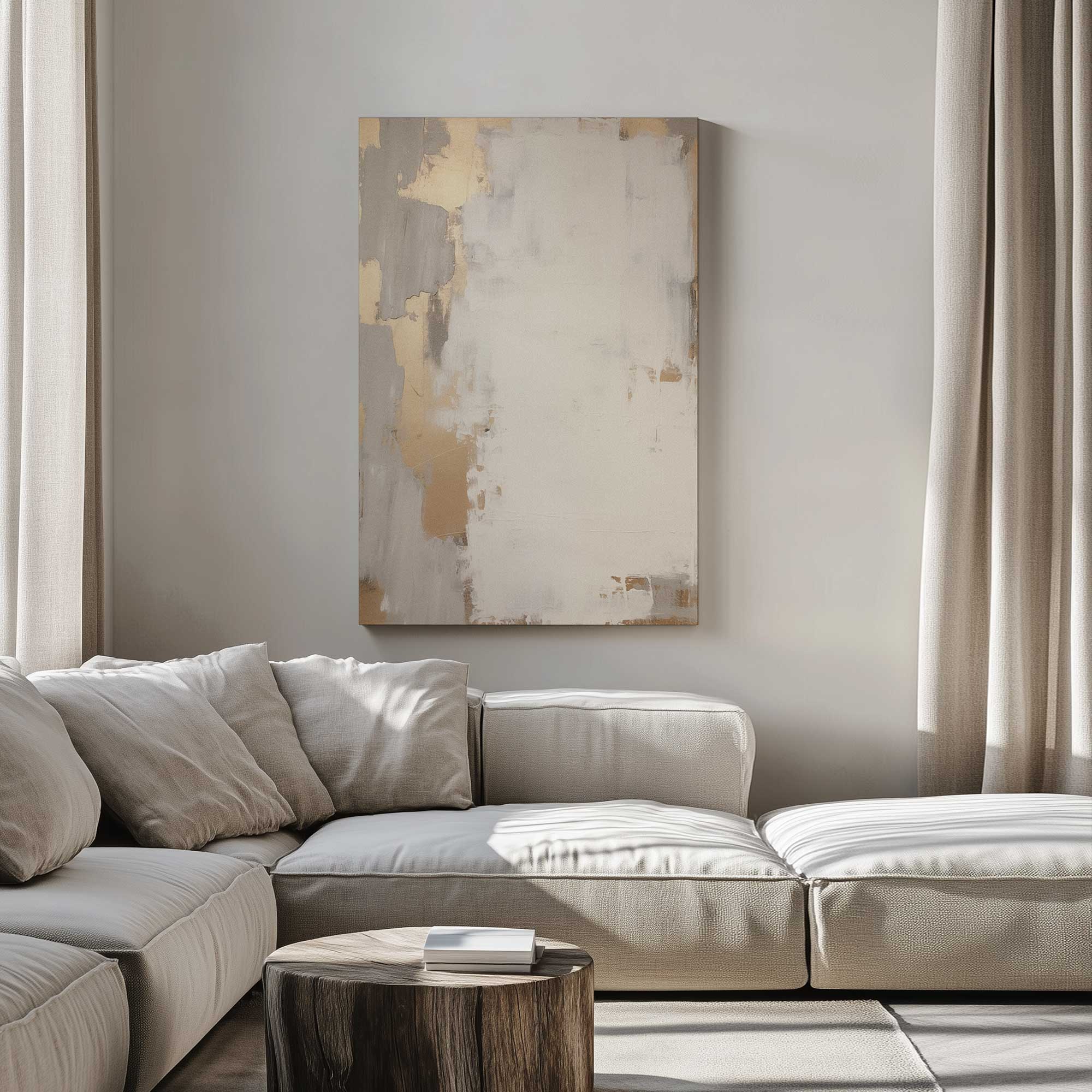 Golden Haze II Canvas Wall Art Print - Modern Abstract Painting for Living Room, Bedroom & Office Decor