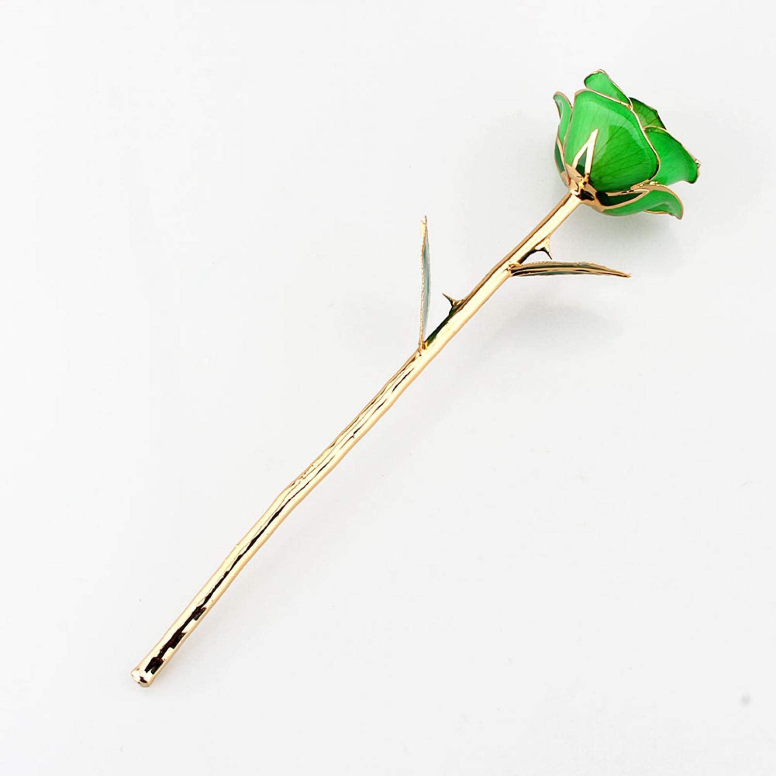 24K Gold Dipped Real Rose with Long Stem - Eternal Preserved Rose Flower Gift for Wife, Girlfriend, Anniversary, Valentine's Day - Perfect for Romantic Surprises, Wedding Decor & Luxury Home Display