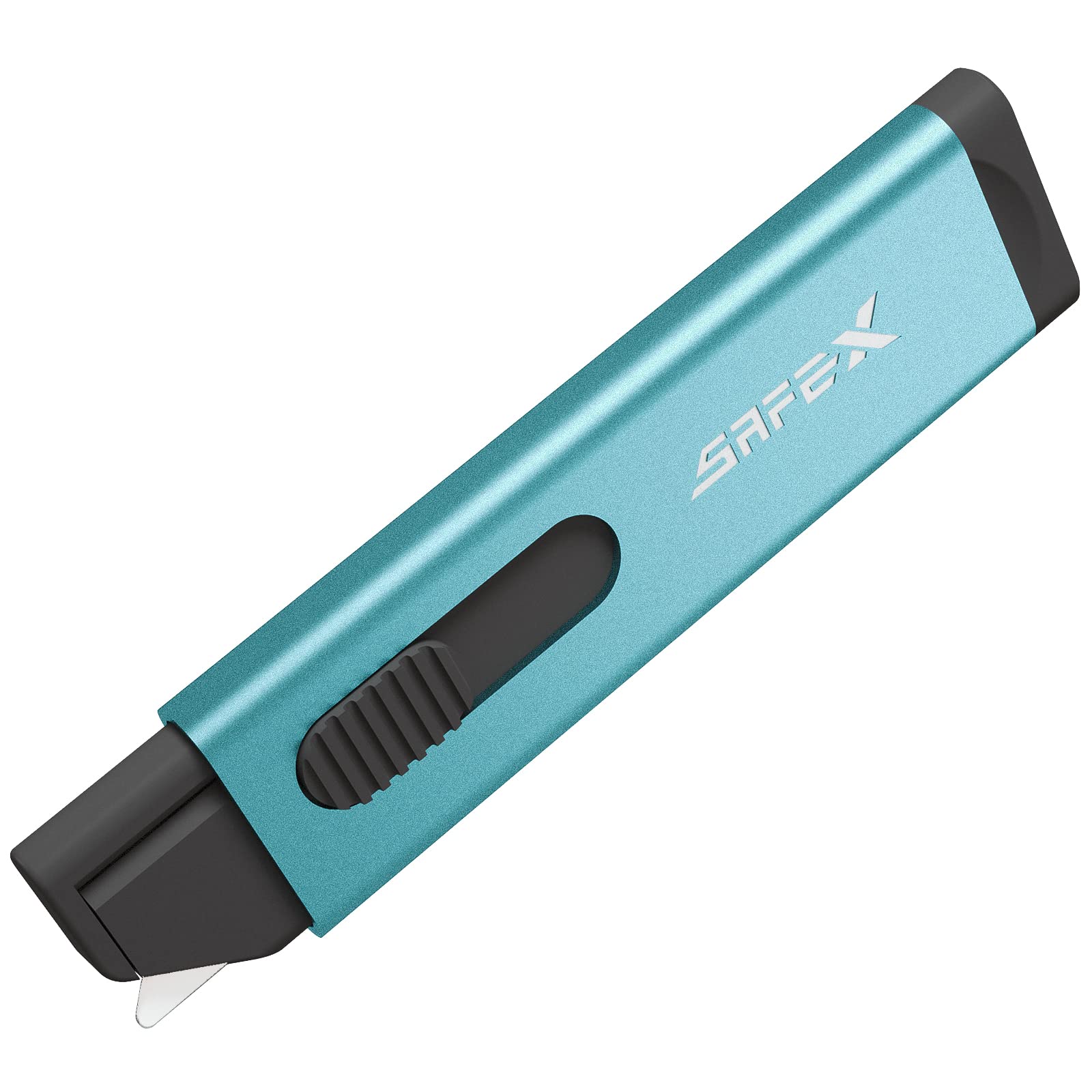 SAFEX 3-Pack Retractable Utility Knife with Ceramic Safety Blade - Lightweight Portable Box Cutter for Cardboard, Cartons & Thin Corrugated Materials (Blue) - Perfect for Warehouse, Shipping & Home Packaging
