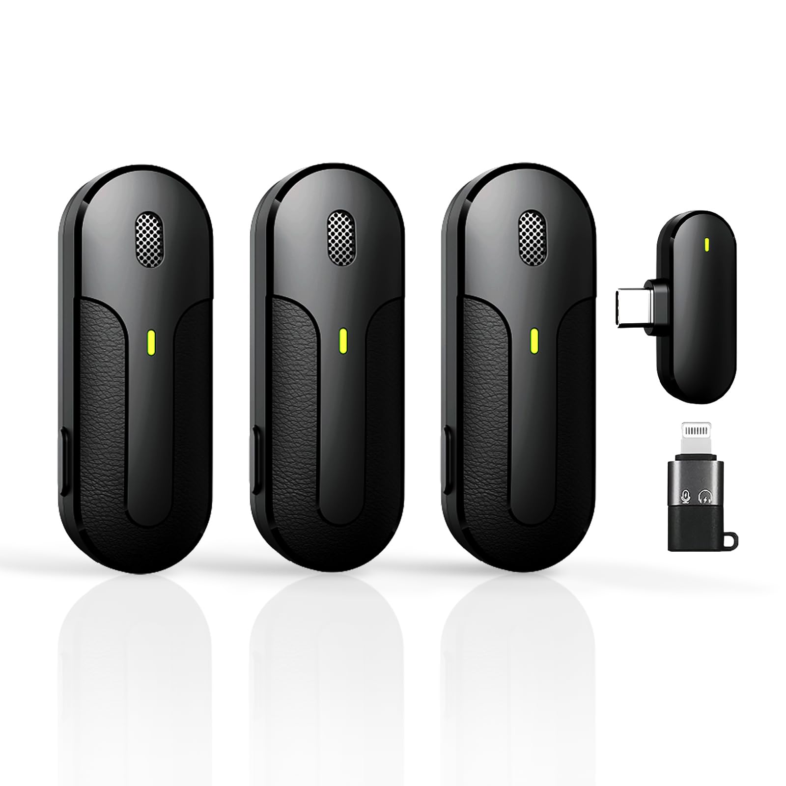 Wireless Lavalier Microphone for iPhone & Android - Noise Canceling Lapel Mic with 3 Mics for Vlogging, TikTok, YouTube Live Streaming - Perfect for Interviews, Podcasts, and Video Recording