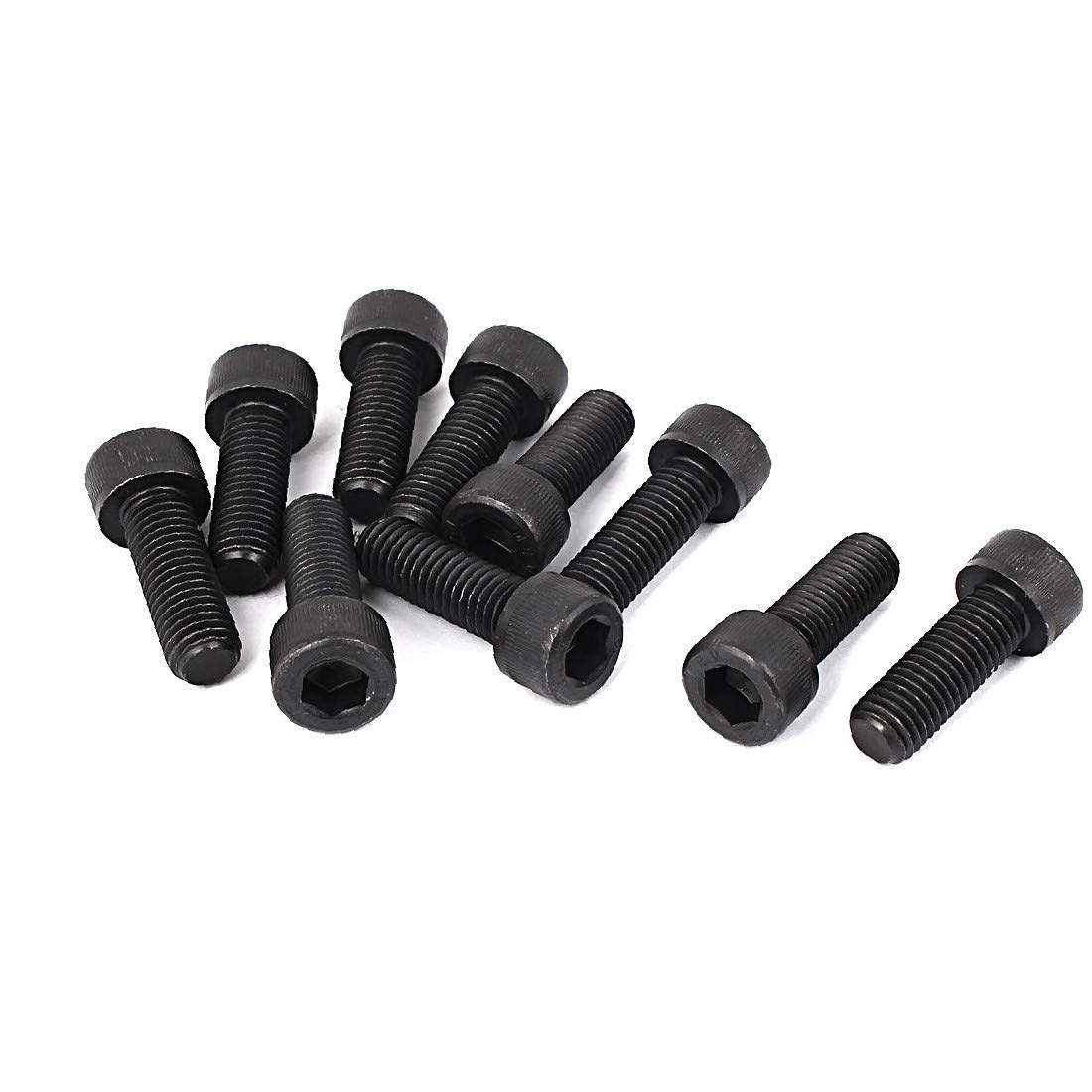 Daoke M10 x 30mm Carbon Steel Hex Socket Cap Head Screws Bolts Fastener - Black, 10 Pcs (Multiple Colors, Medium Size) - Ideal for Furniture Assembly, Machinery Repair, and DIY Projects