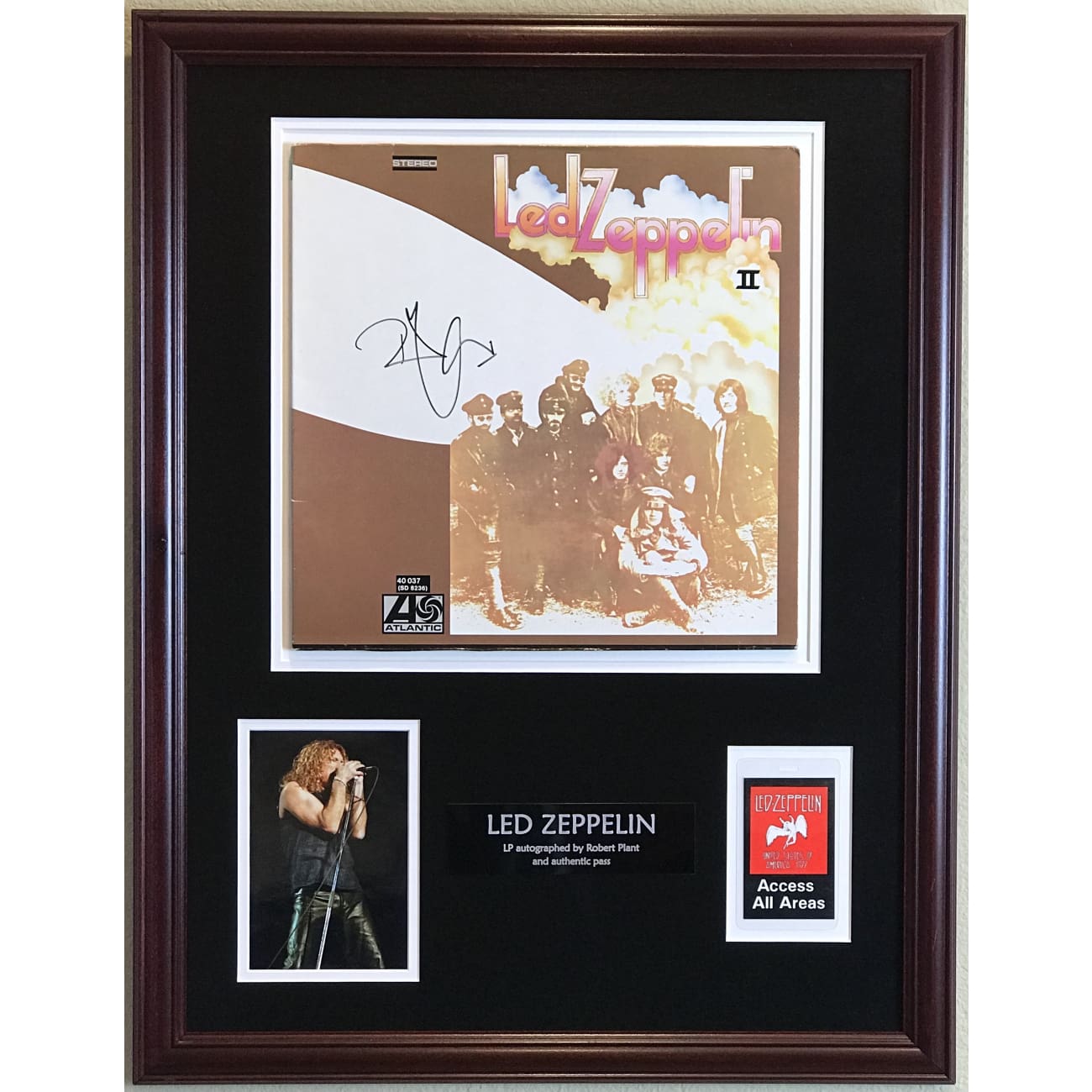 Authentic Led Zeppelin II Album Collage Signed by Robert Plant with Epperson COA - Rare Music Memorabilia for Collectors & Rock Fans