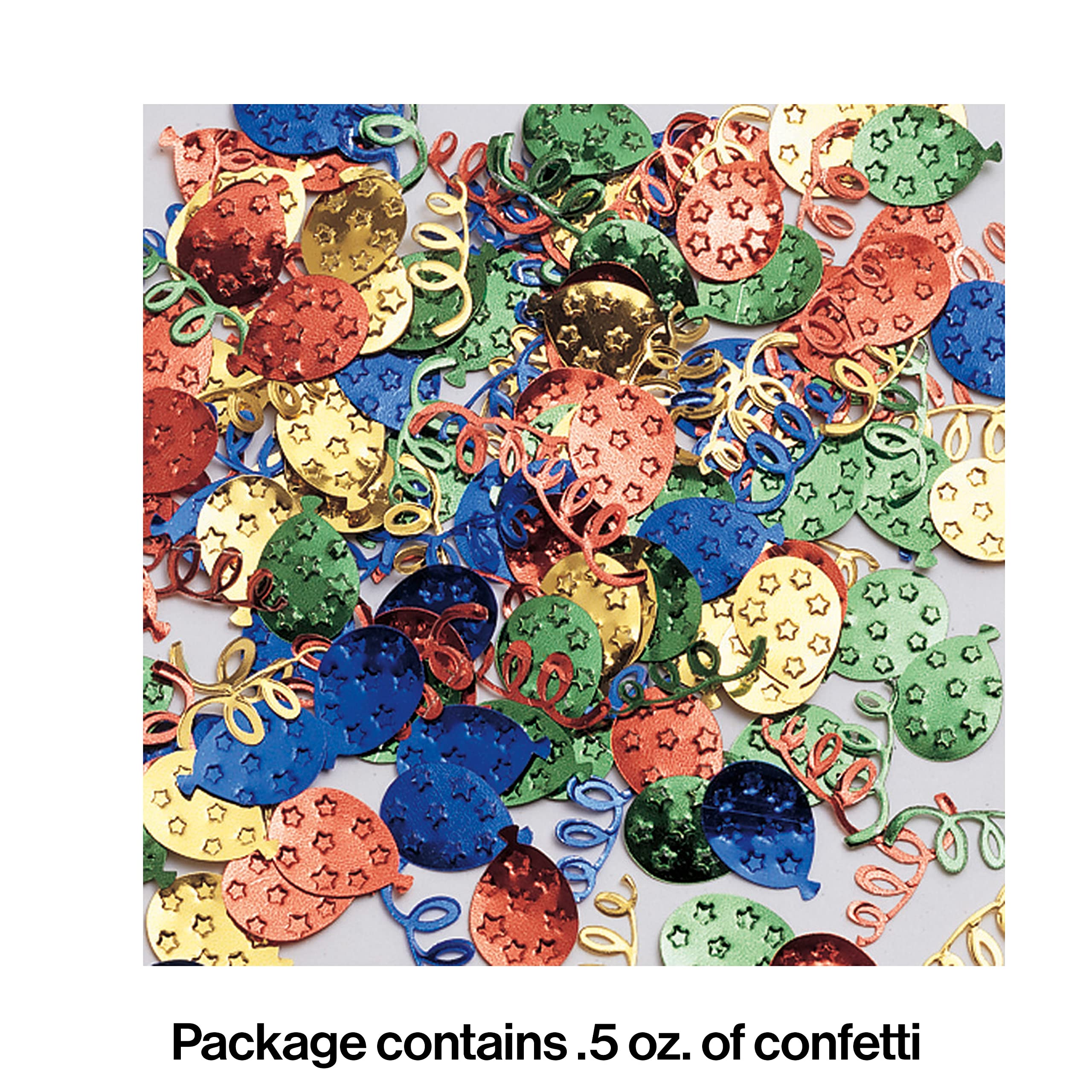 Creative Converting 20235 Multicolor Balloons & Confetti Set - Perfect for Birthday Parties, Baby Showers & Celebrations