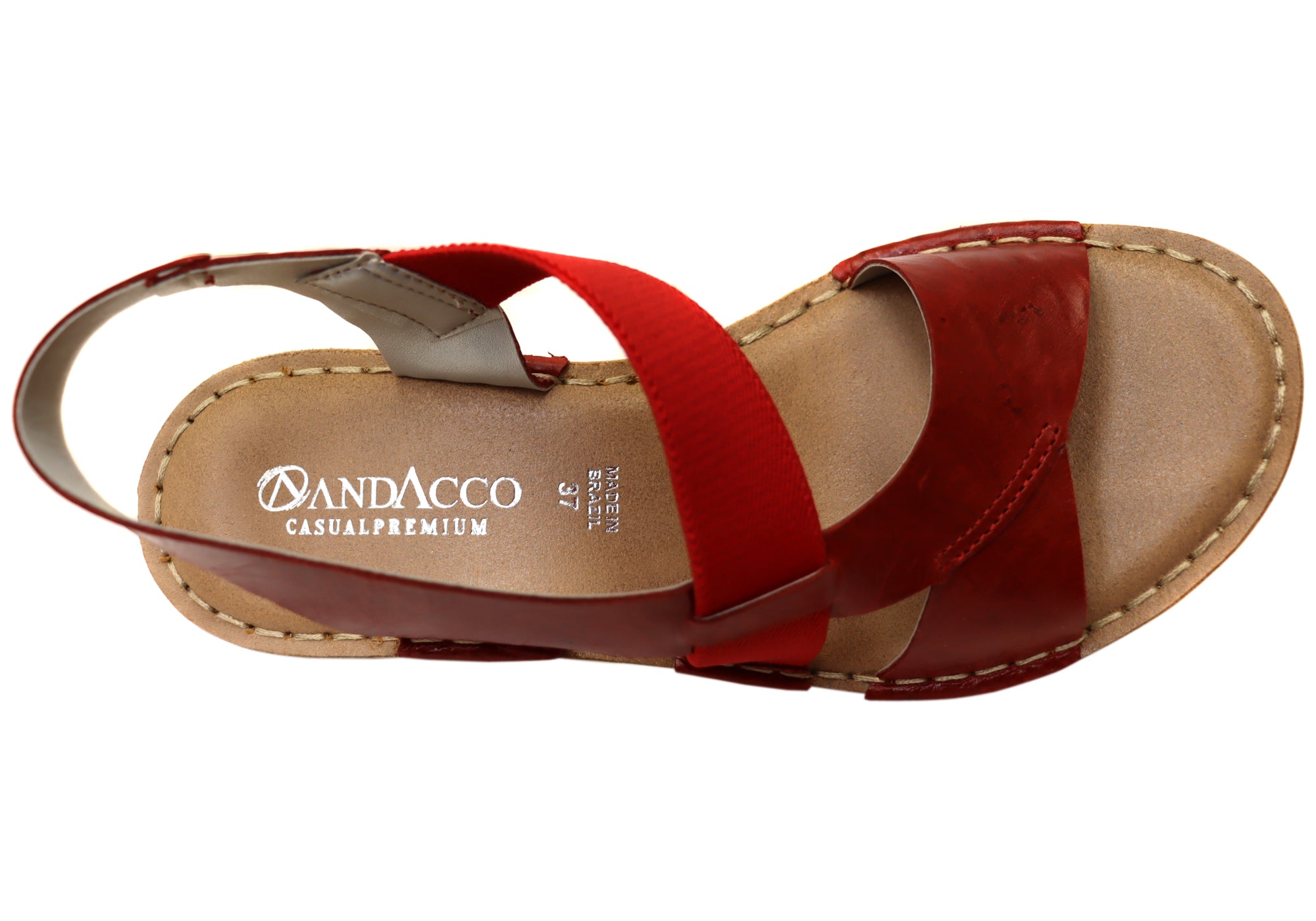 Andacco Meliza Women's Comfortable Brazilian Leather Low Heel Sandals - Stylish & Supportive for Walking, Work & Summer Outfits