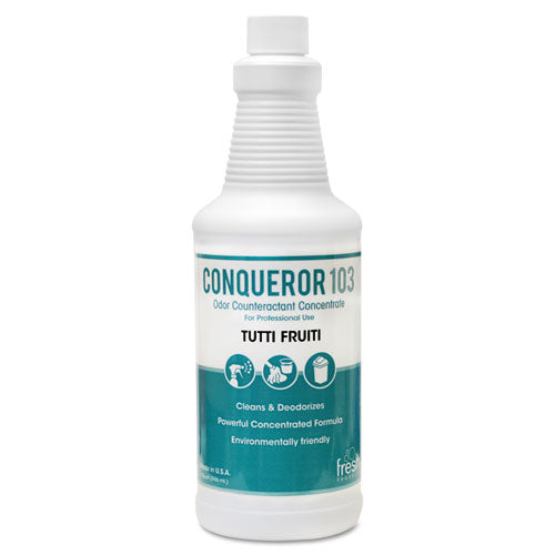 Conqueror 103 Citrus Liquid Concentrated Deodorizer - 1 Quart (12/cs) | Powerful Odor Eliminator for Home, Office, Restrooms & Commercial Use