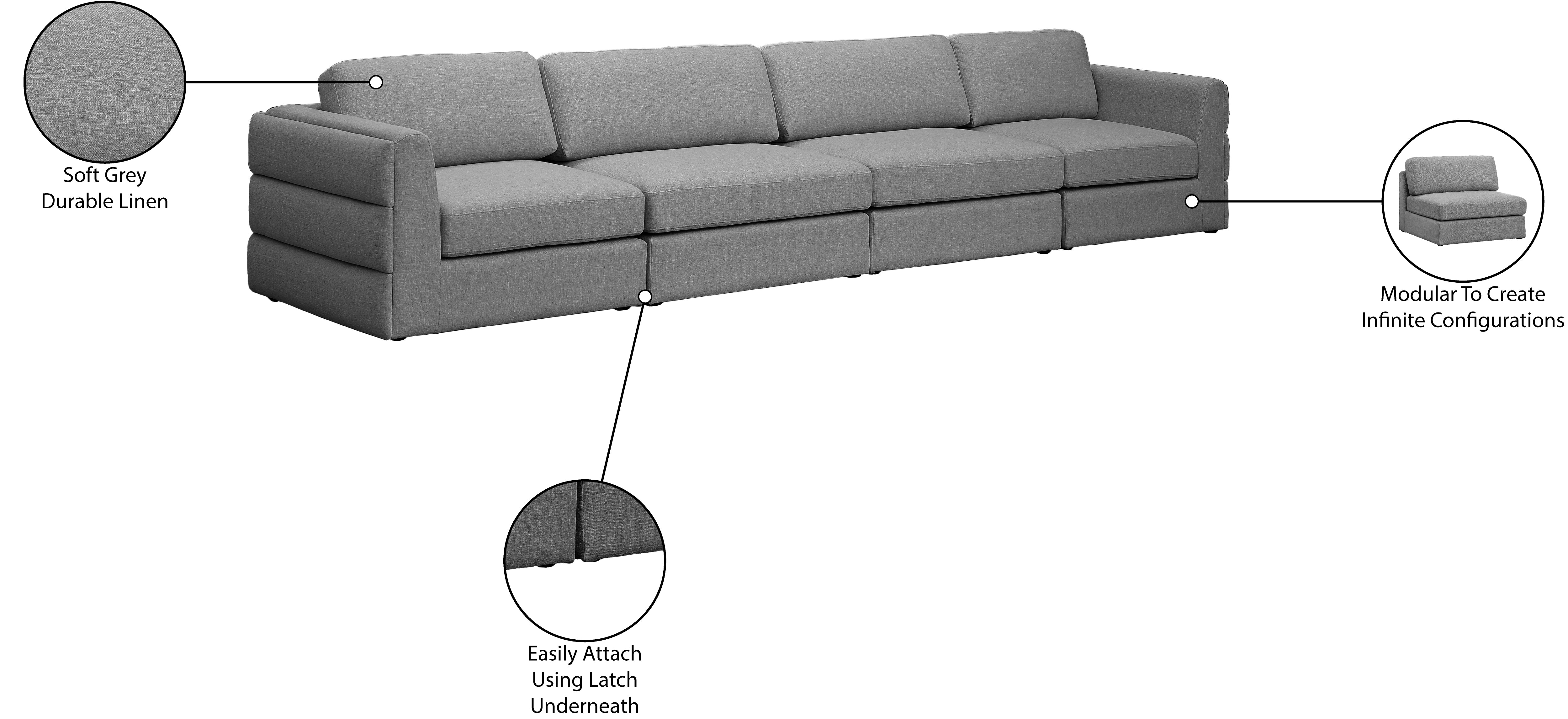 Beckham Durable Linen Textured Fabric Modular Sectional Sofa - Modern Living Room Furniture for Small Spaces & Apartments | Comfortable Lounge Seating for Family Gatherings & Movie Nights