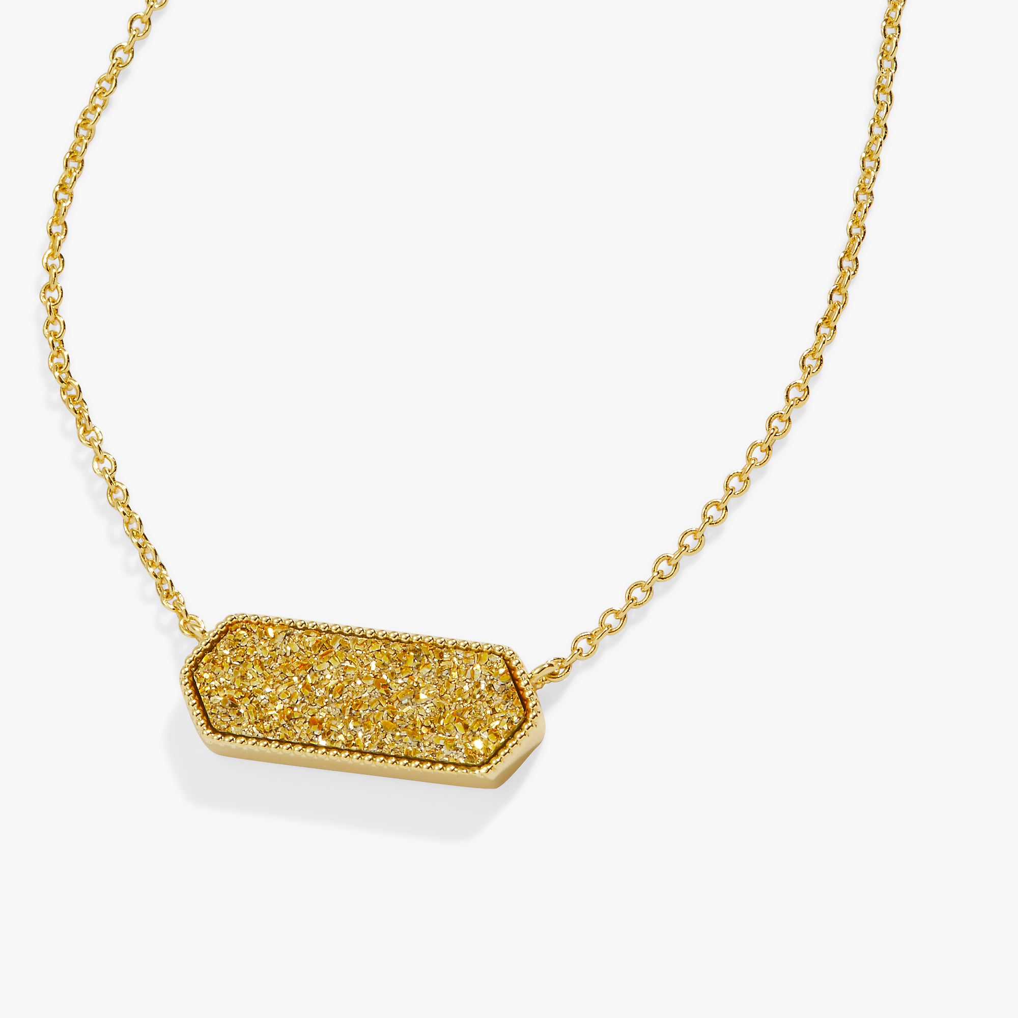 Glitter Druzy Pendant Necklace in Gold - Elegant Crystal Jewelry for Women, Perfect for Parties, Weddings & Special Occasions