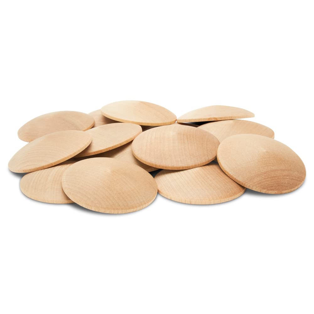 250 Unfinished Wood Round Discs 1.75 inch - Natural Wooden Circles for DIY Crafts, Scrapbooking & Open-Ended Play - Perfect for Kids' Art Projects, Home Decor & Wedding Favors - by Woodpeckers