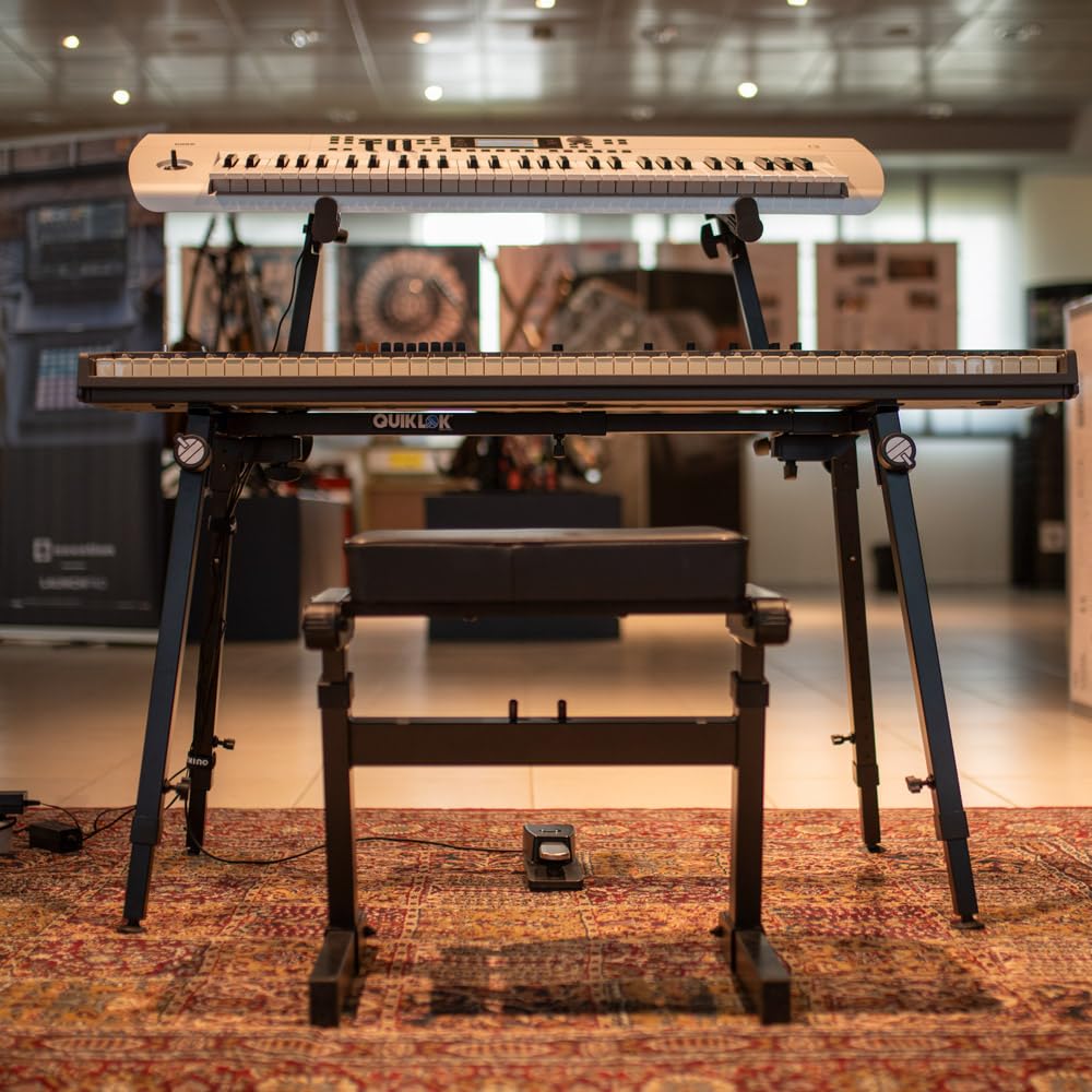 QUIK LOK WS-421 Adjustable Keyboard Stand & Mixer Stand - Heavy Duty Music Equipment for Studio, Stage & Home Use