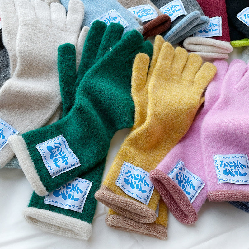 Solid Color Macaron Warm Knitted Touchscreen Gloves for Women - Soft Winter Gloves for Phone Use, Driving, and Outdoor Activities