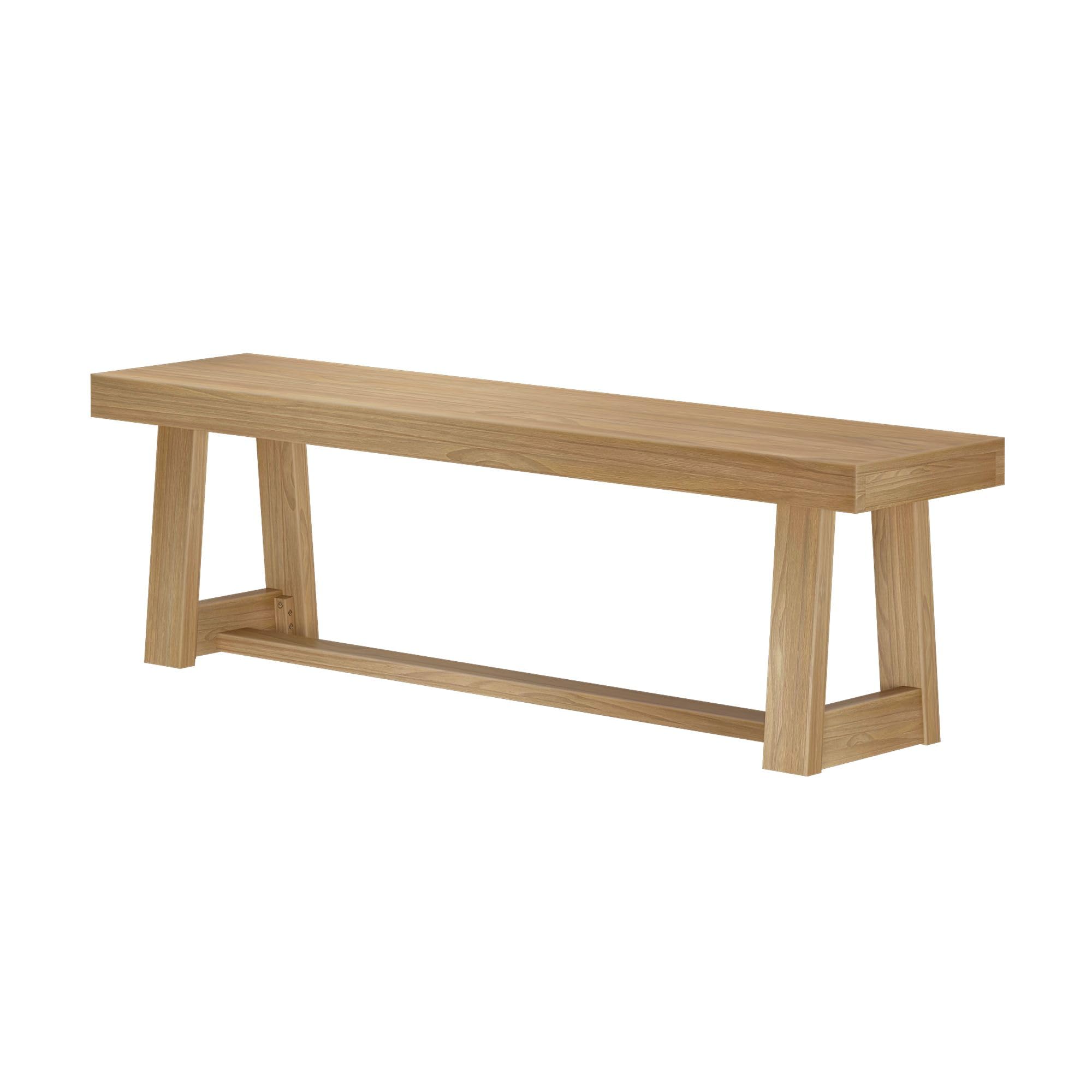 60 Inch Solid Wood Farmhouse Dining Bench by Plank+Beam - Rustic Entryway, Kitchen, Outdoor & Living Room Furniture - Easy Assembly Blonde Wirebrush Finish - Perfect for Dining Rooms, Home Offices & Patio Seating