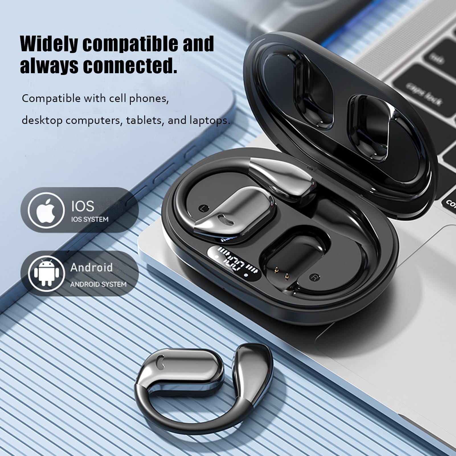 M75 AI Translator Earbuds - Wireless Bluetooth Earbuds with Real-Time Translation for 40+ Languages | Perfect for Travel, Business Meetings & Language Learning (Black)