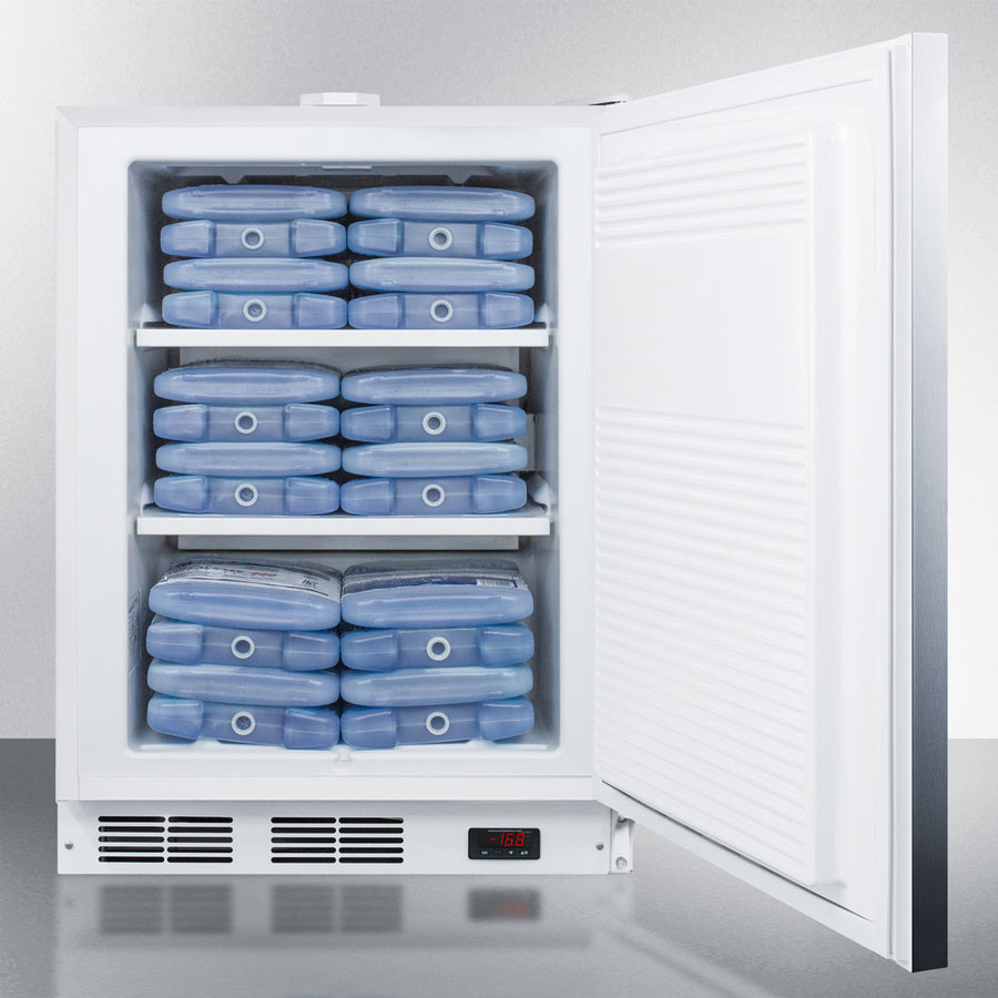 Accucold 24-Inch Wide Built-In All Freezer ADA Compliant - ACF48WSSHHADA - Perfect for Restaurants, Home Kitchens & ADA-Compliant Spaces