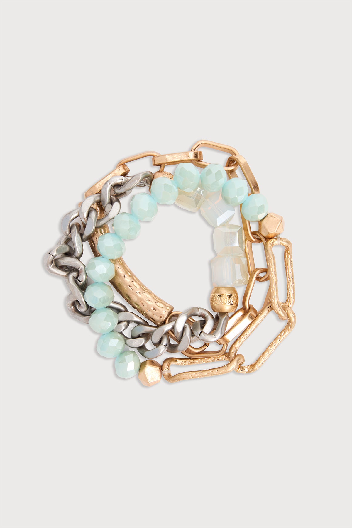 Metallic Beaded Chain Trio Bracelet Set - Gold Silver Rose Gold Adjustable Bangle for Women - Perfect for Parties, Weddings & Everyday Wear