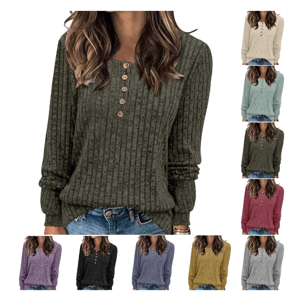 Women's V-Neck Long Sleeve Sweaters - Lightweight Casual Tunic Tops for Fall Fashion 2025 | Perfect for Office Wear, Date Nights & Autumn Layering