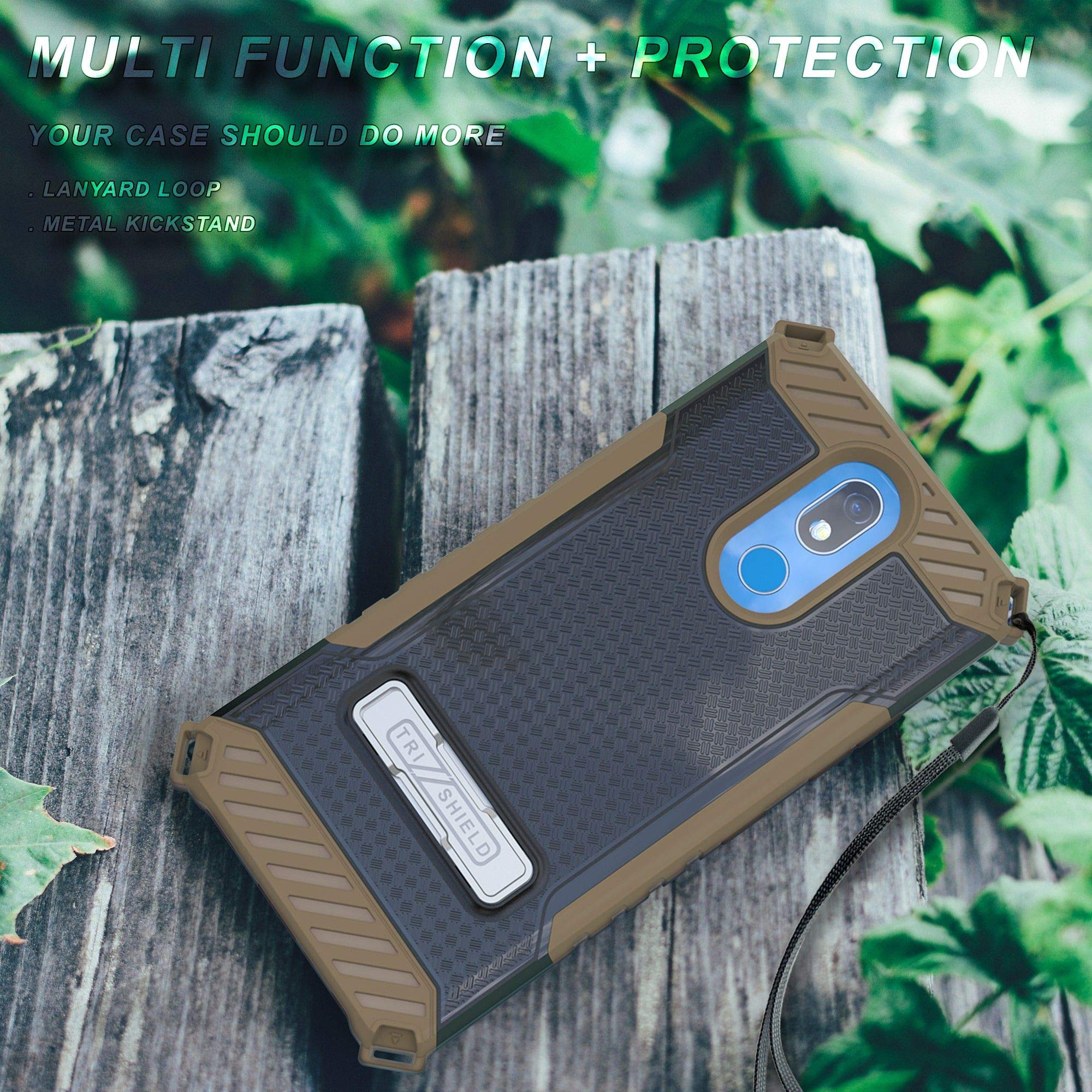 Military Grade Hybrid Shockproof Case with Stand - Dual Layer Protective Cover for LG K40/Solo LTE/X4/Harmony 3/Xpression Plus 2 (Wild Horses Design) - Perfect for Outdoor Adventures, Work & Daily Protection
